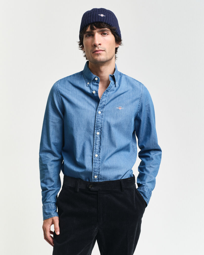 Chemise coupe slim indigo