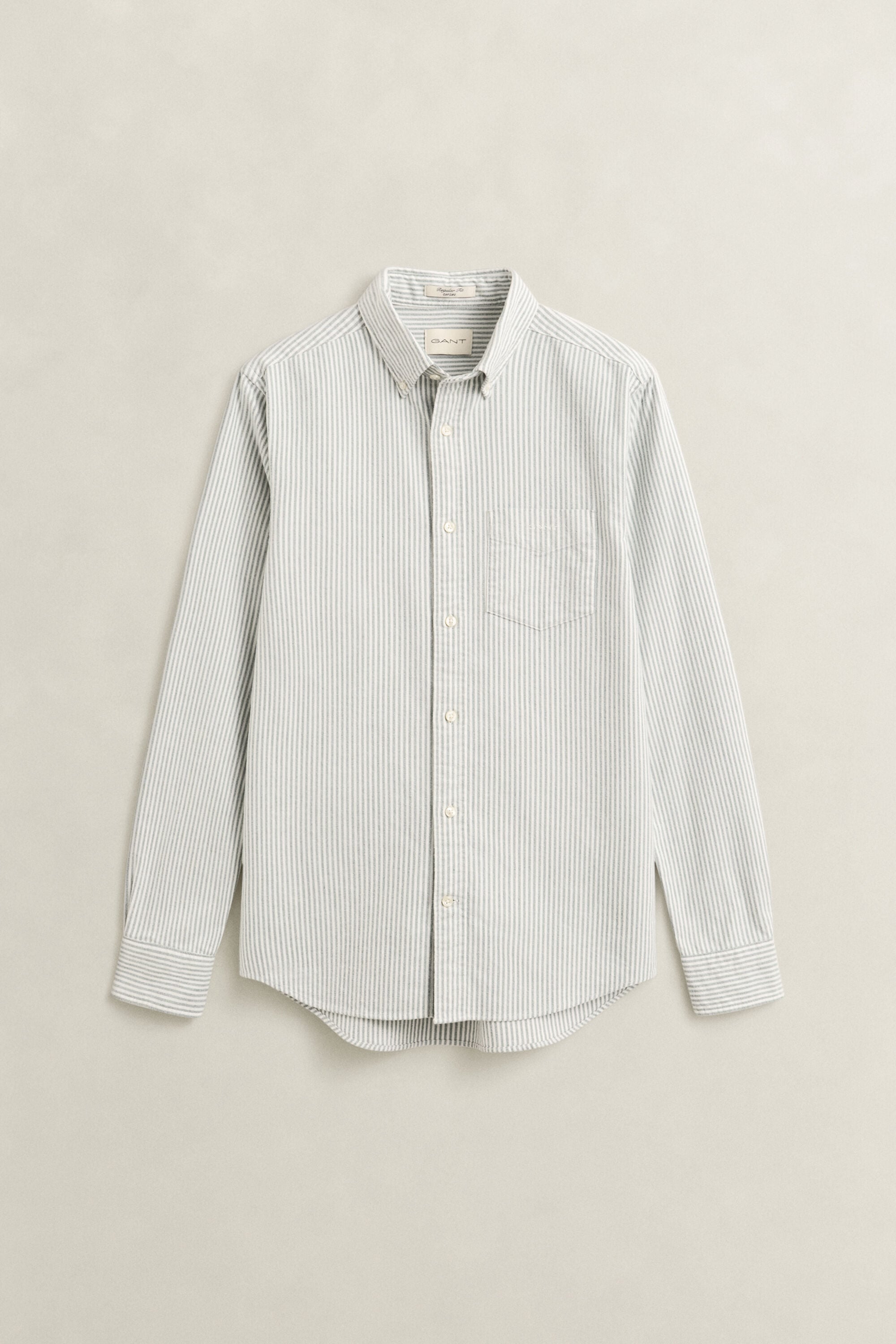 Chemise en coton Oxford brossé avec rayures