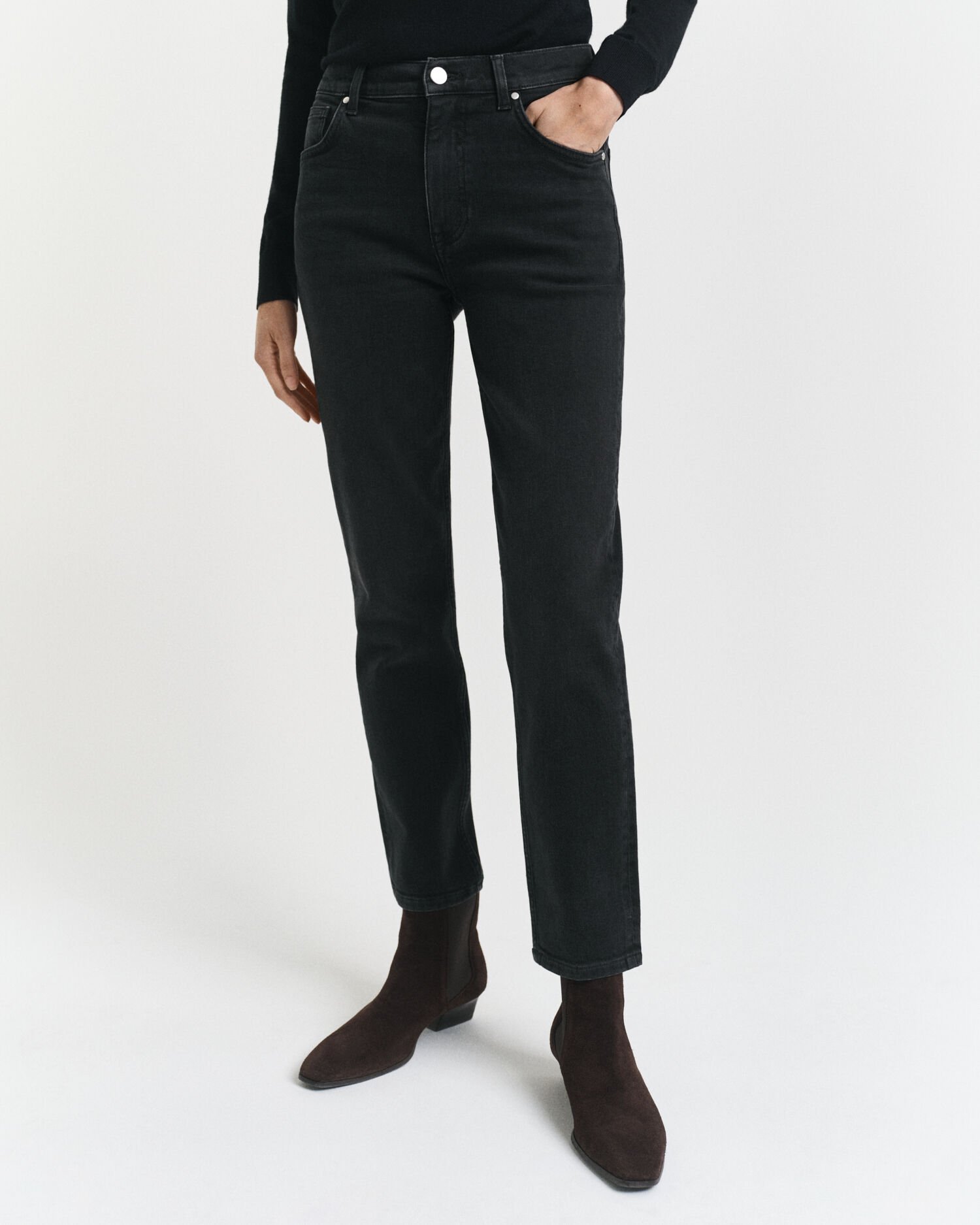 Jean slim fit court noir
