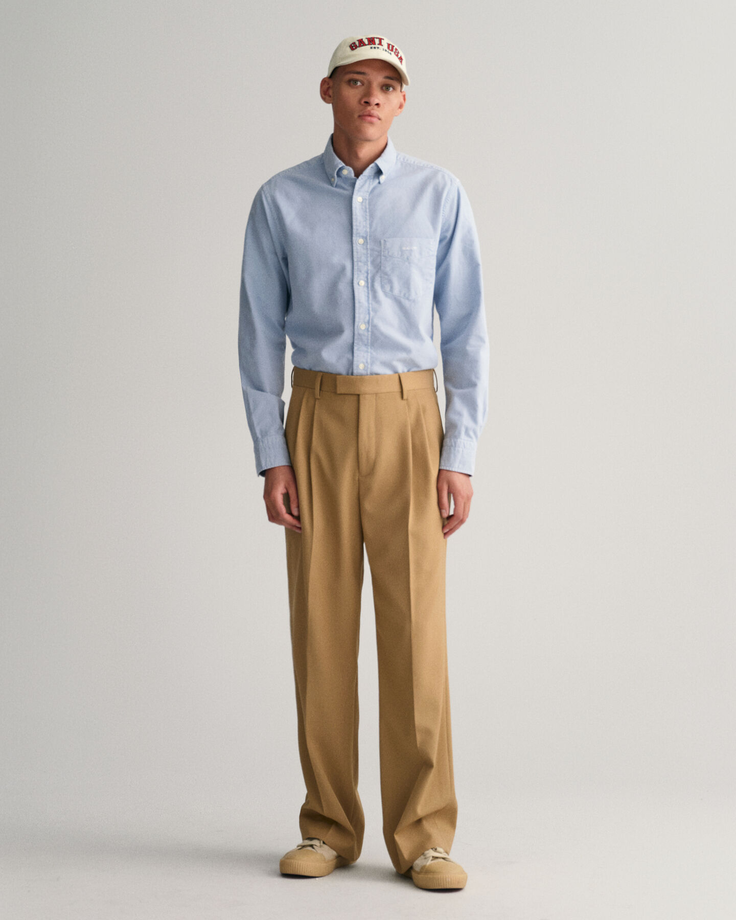 Chemise regular fit en coton Oxford bross&eacute;