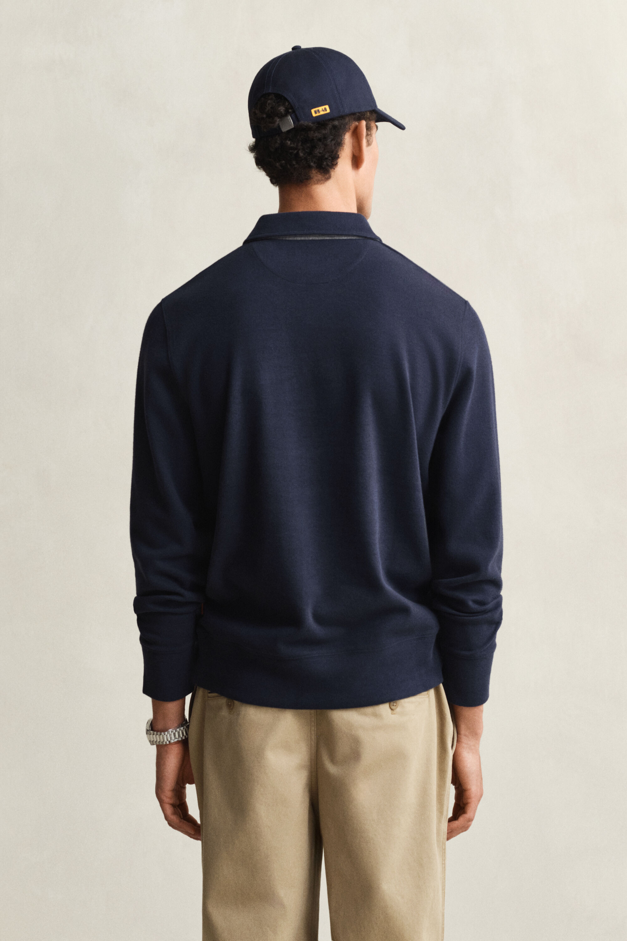 Sweat-shirt léger style polo Sacker Rib