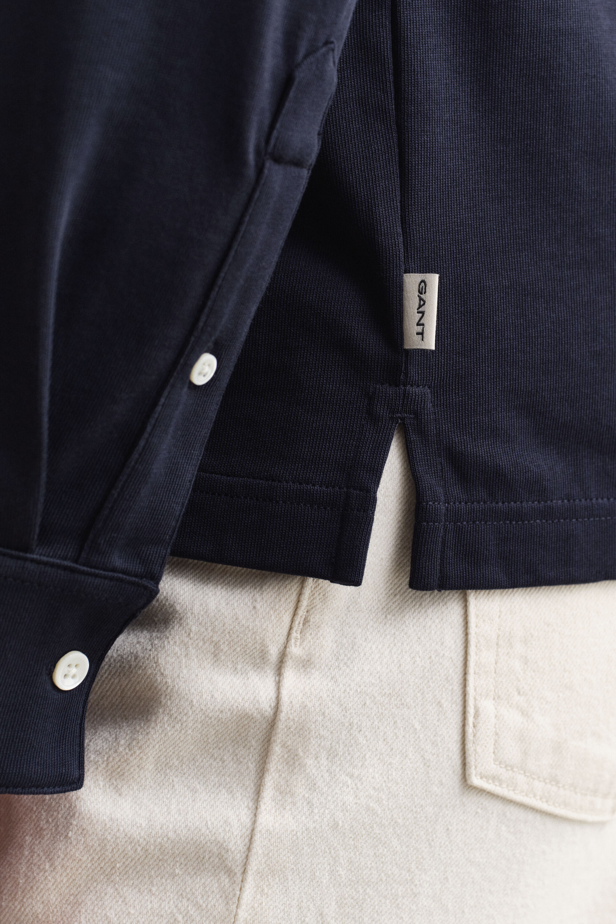 Polo à manches longues en coton Pima