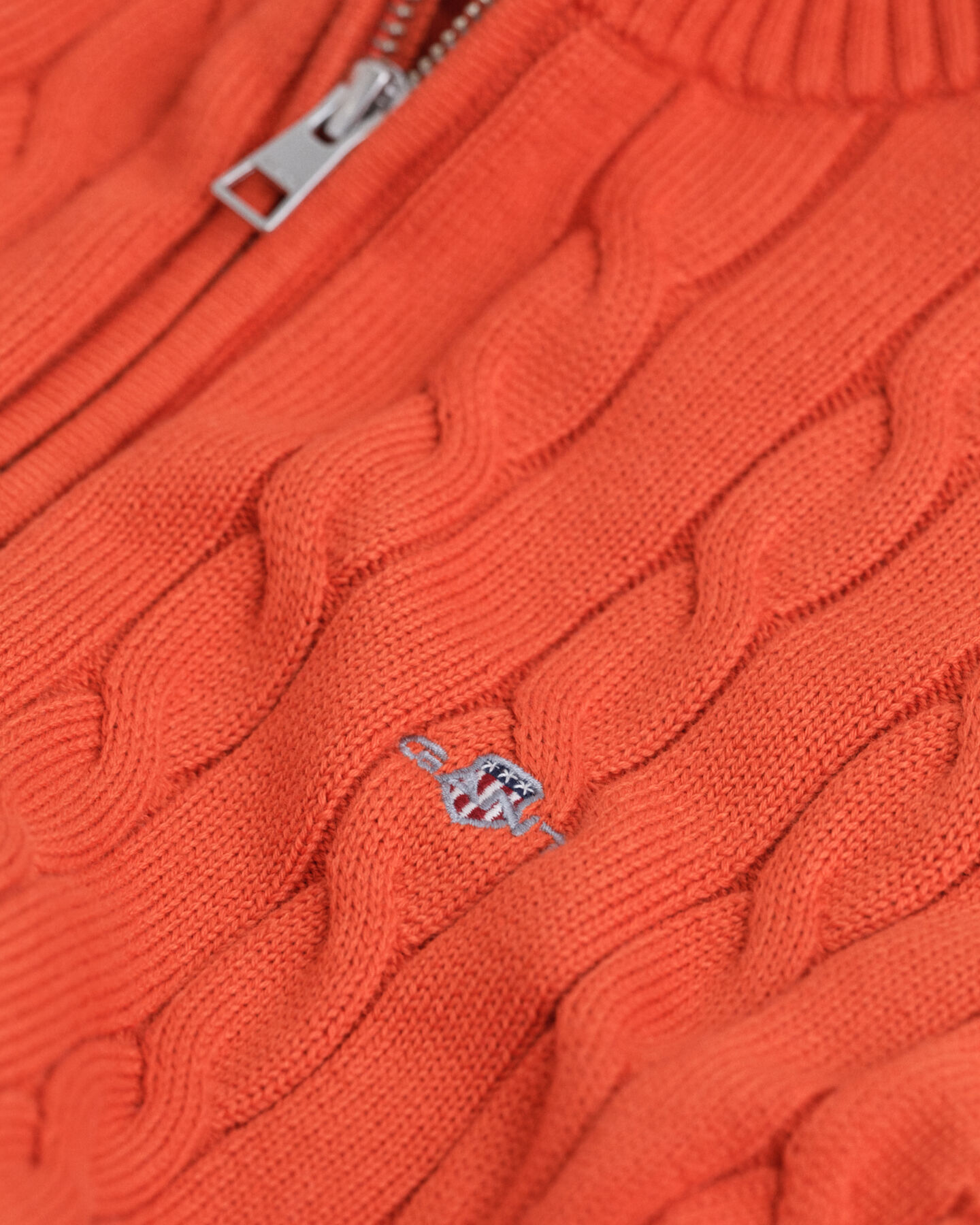 Pull à demi-zip en maille de coton torsadée Ado