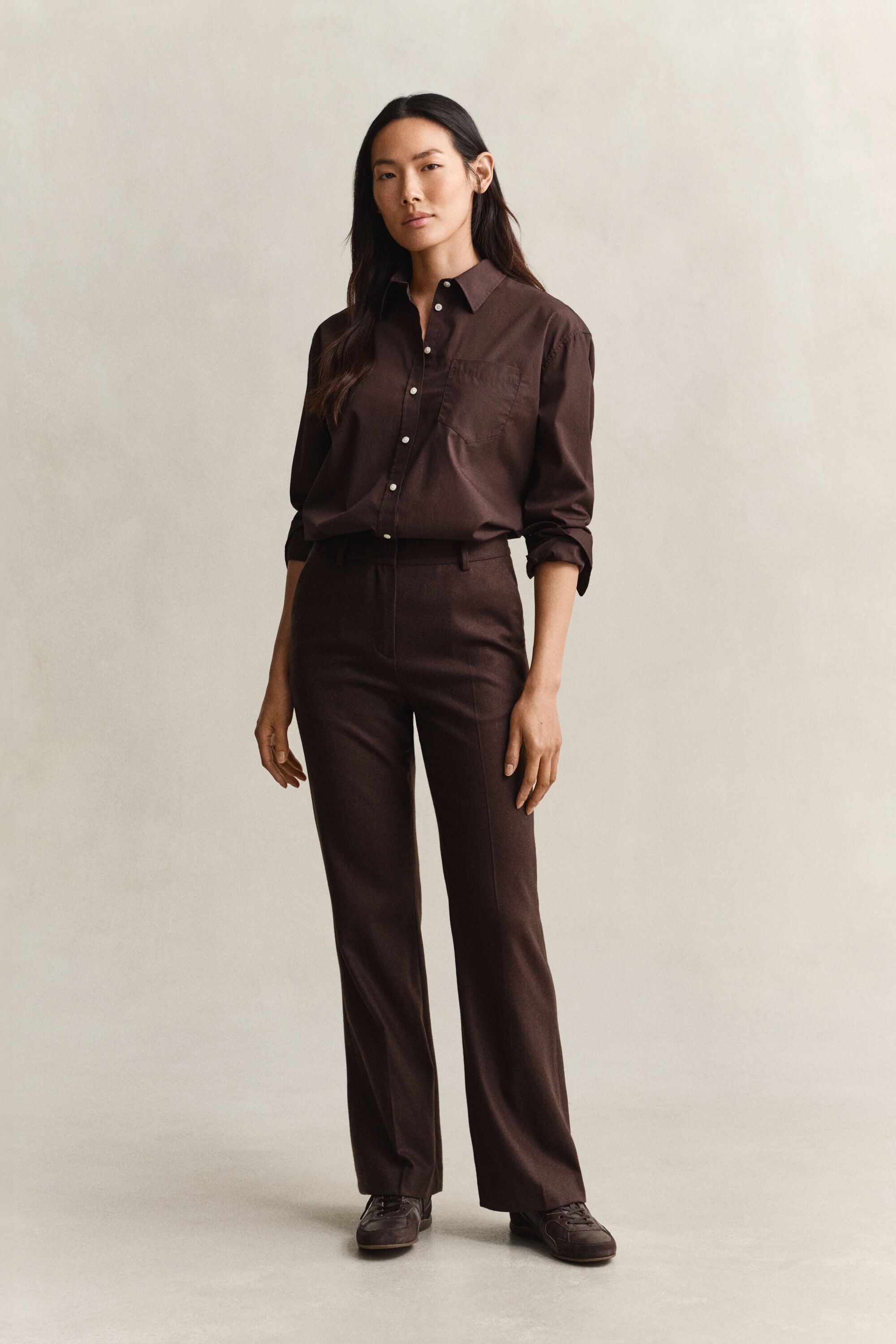 Chemise coupe décontractée en popeline classique