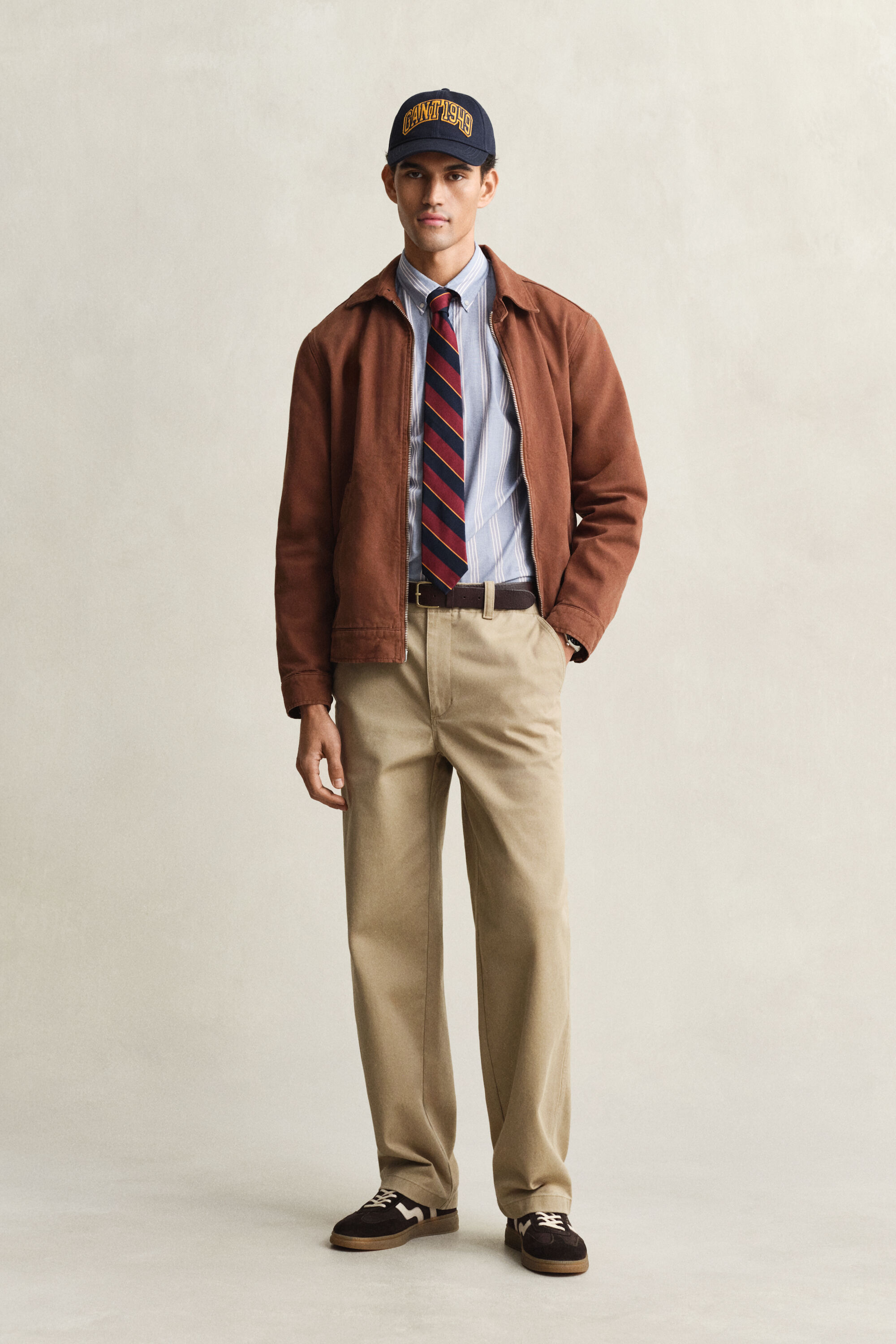 Chemise coupe regular en popeline à rayures en fil-à-fil