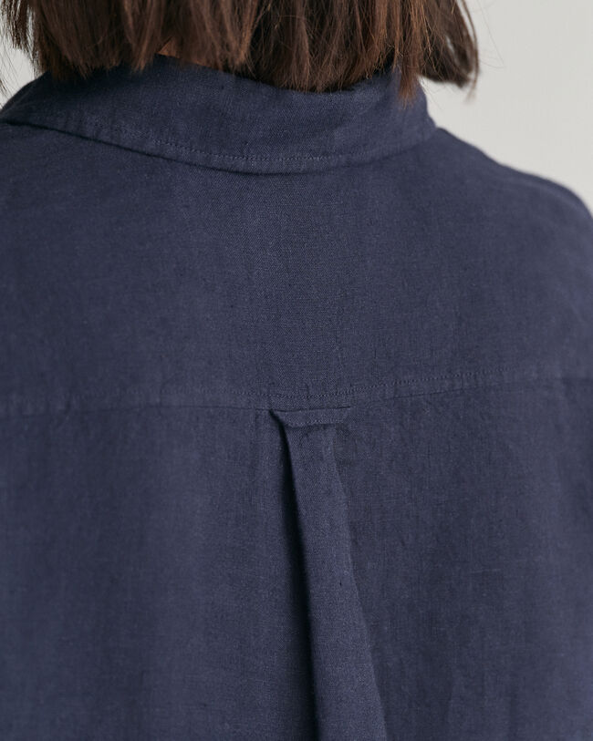 Chemise regular fit en chambray de lin