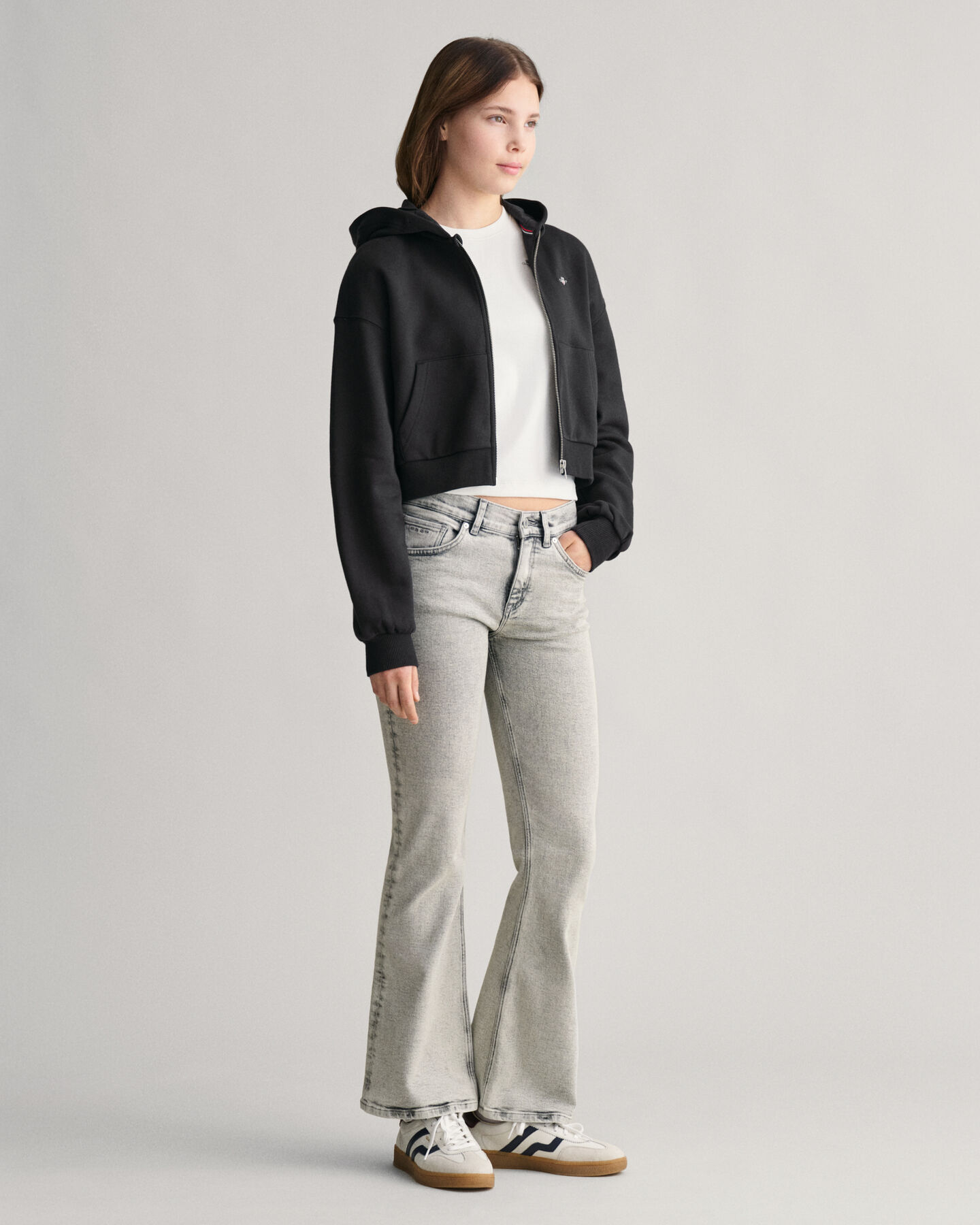 Sweat &agrave; capuche court zipp&eacute; Shield Teen Girls