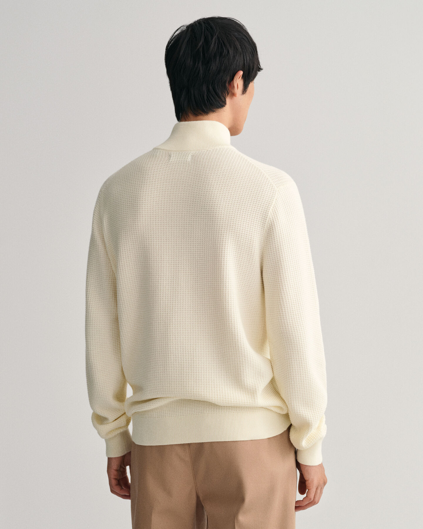 Pull &agrave; demi-zip en coton Textured