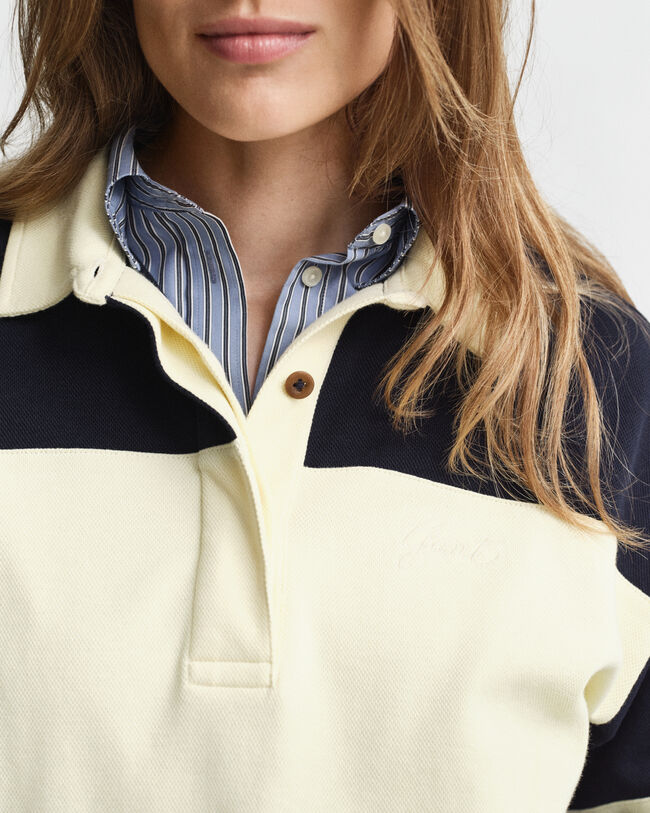 Rugger en piqué texturé à colour-block