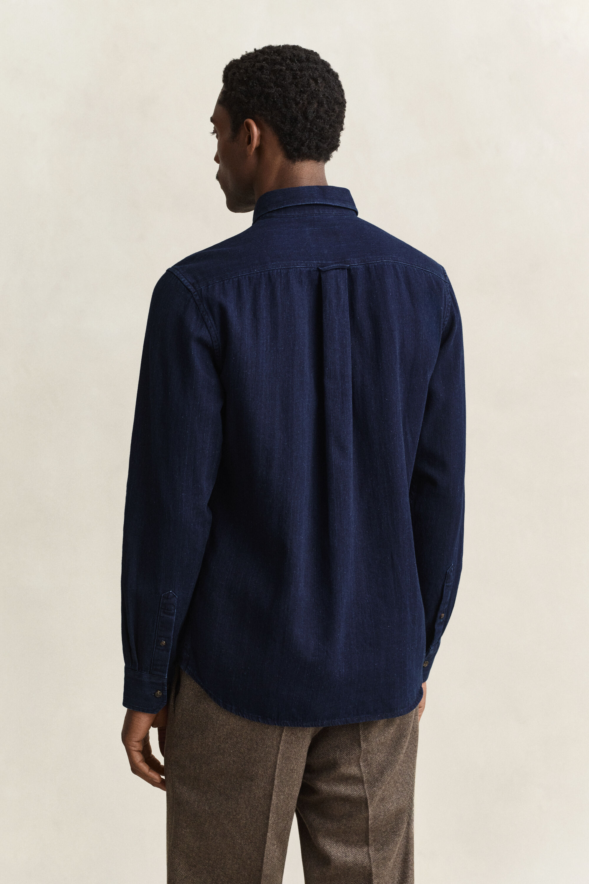 Chemise à chevrons indigo