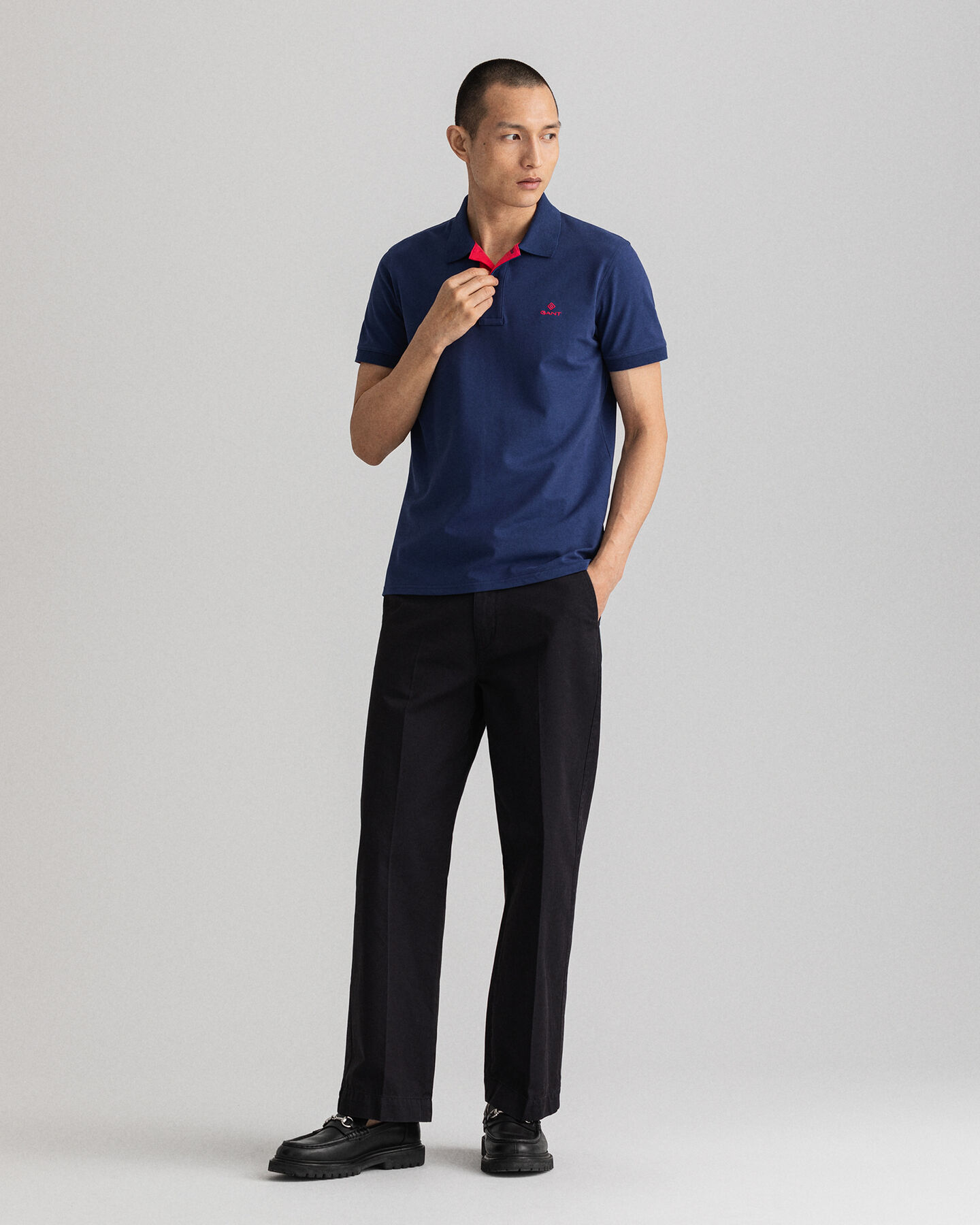 Polo Rugger en coton piqué à col contrastant