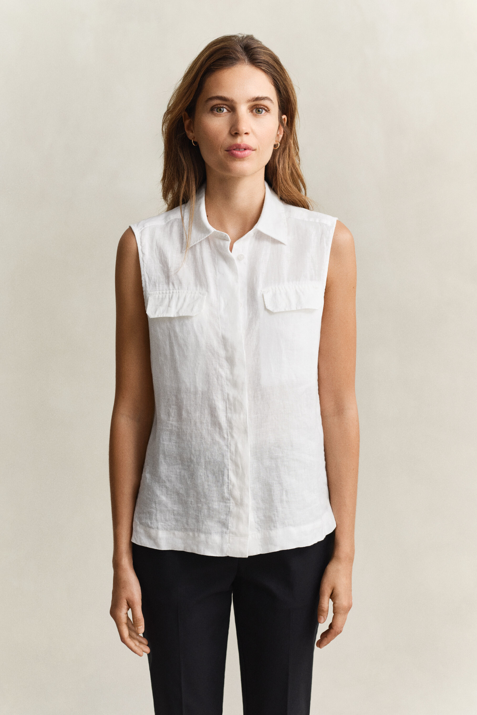 Chemise sans manches en lin