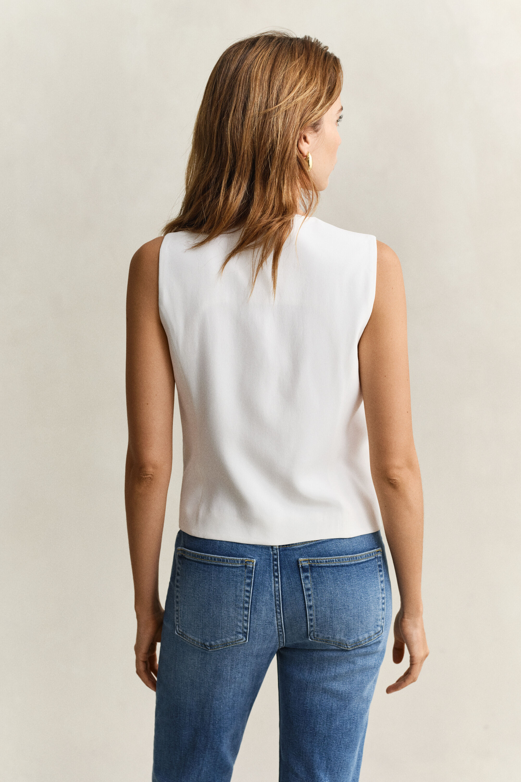 Gilet sans manches en crêpe