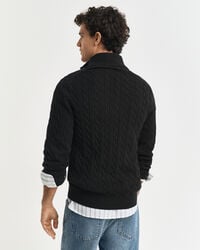 Pull à demi-zip en maille de coton torsadée