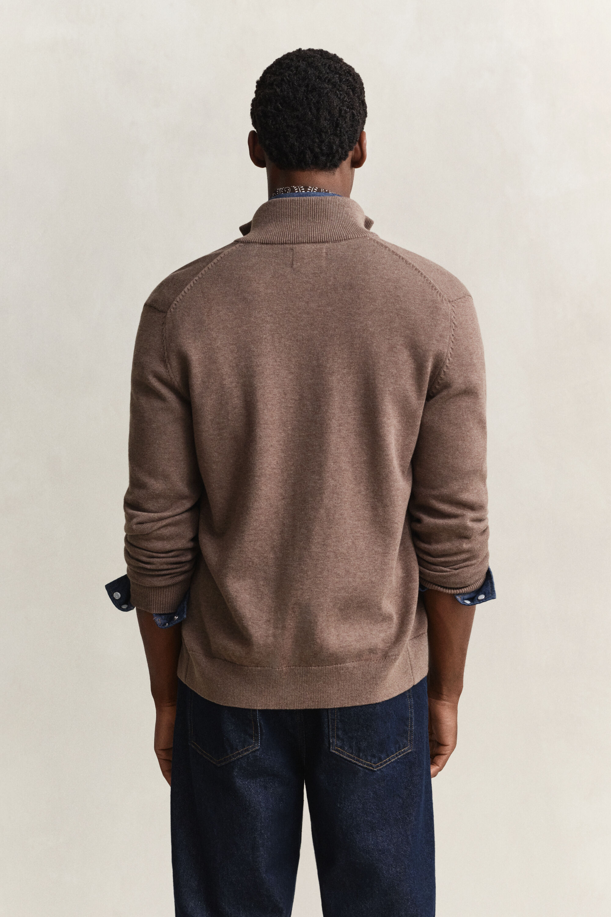 Cardigan zippé en coton décontracté