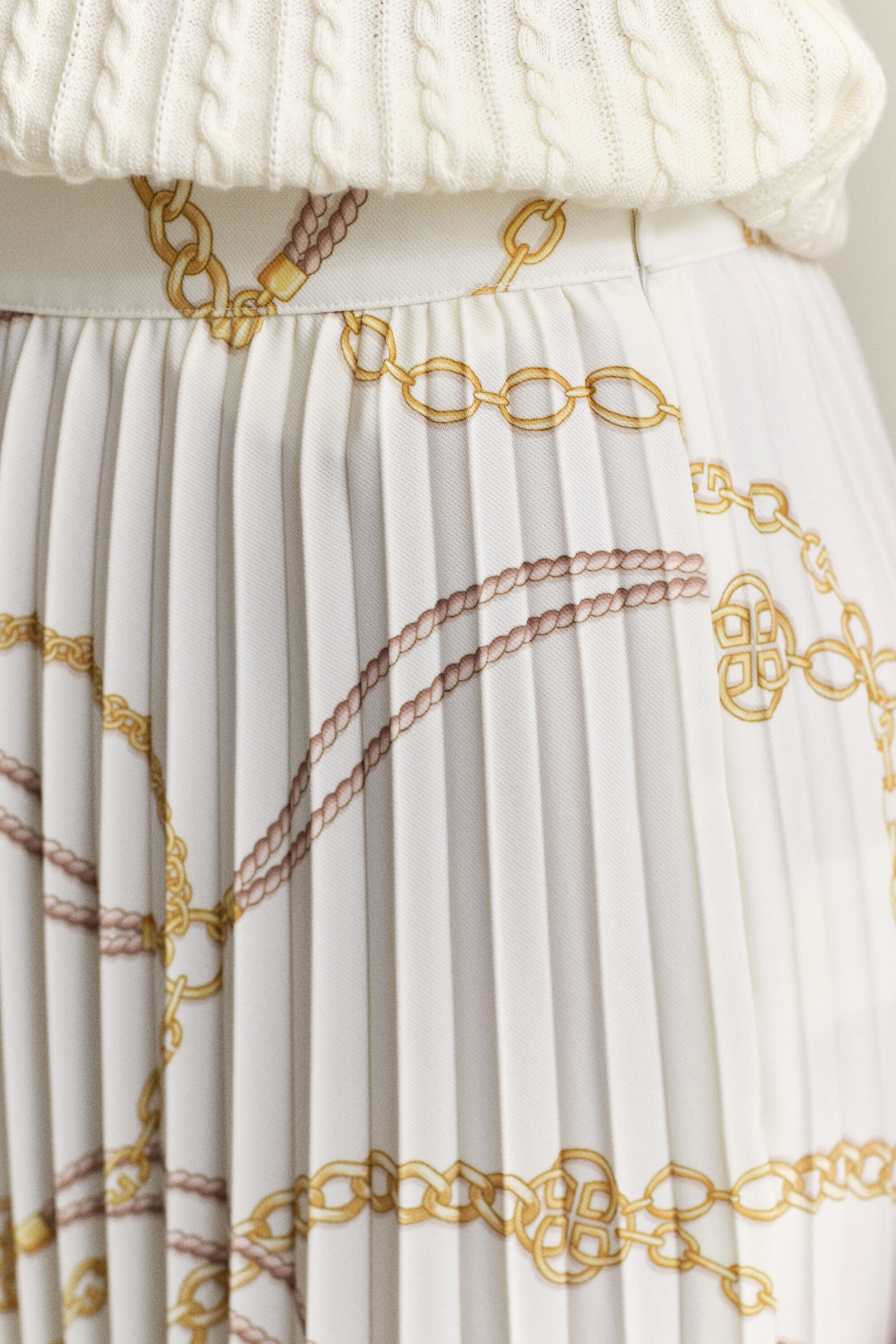 Jupe midi plissée à motif imprimé