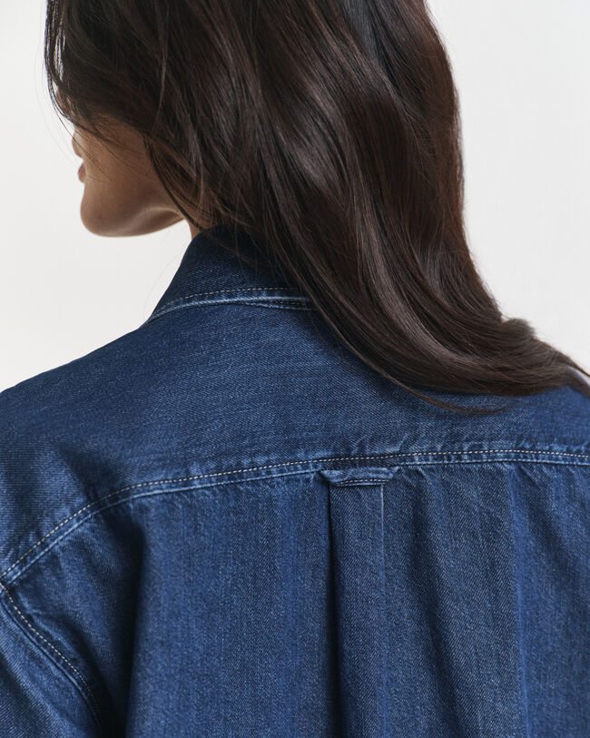 Chemise coupe décontractée en denim à poches