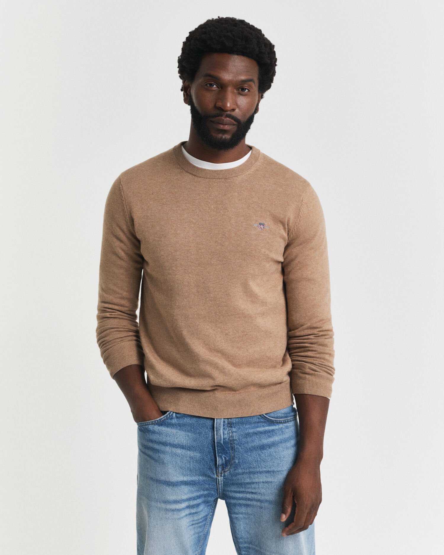 Pull col rond en coton