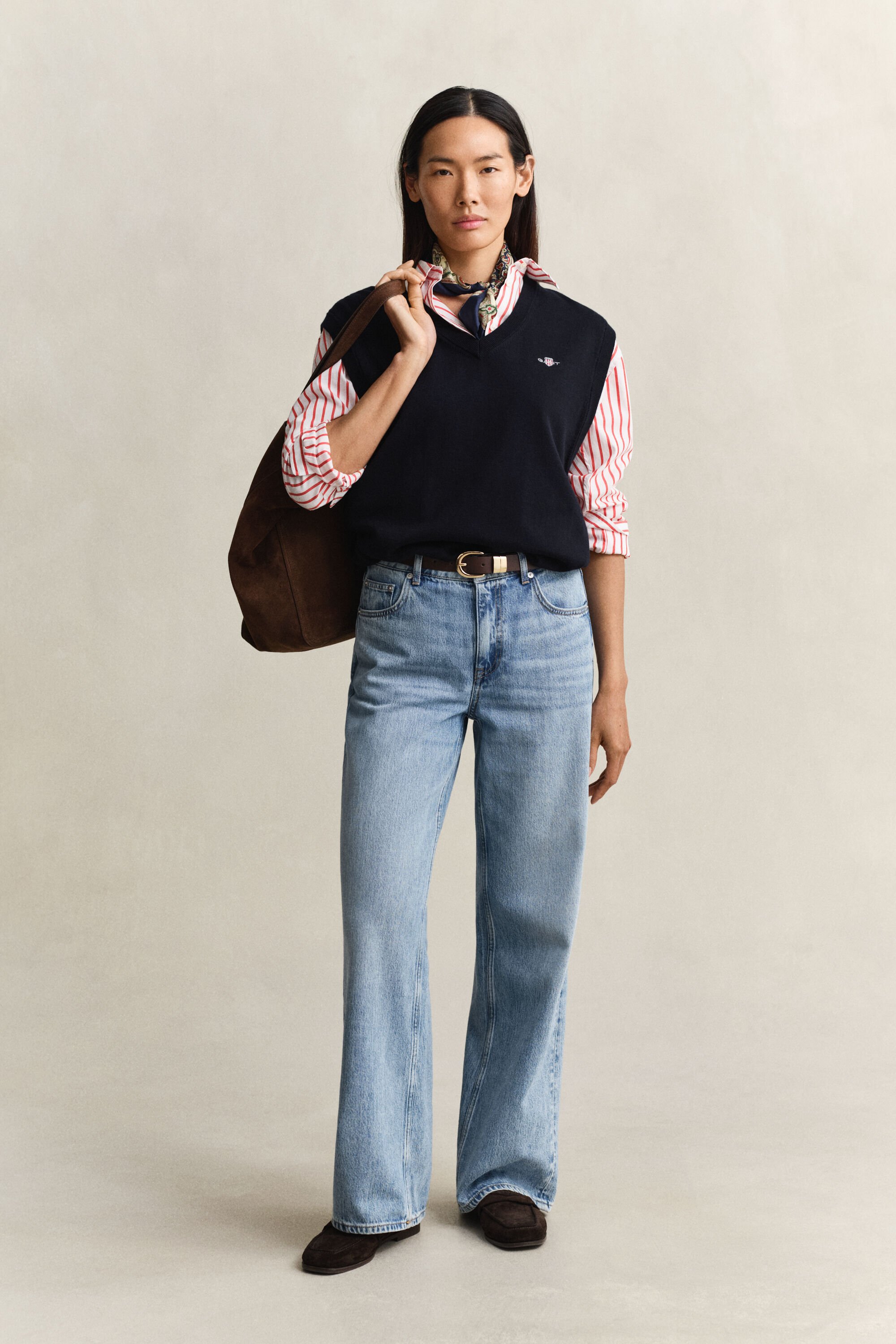 Chemise coupe décontractée classique en popeline à rayures