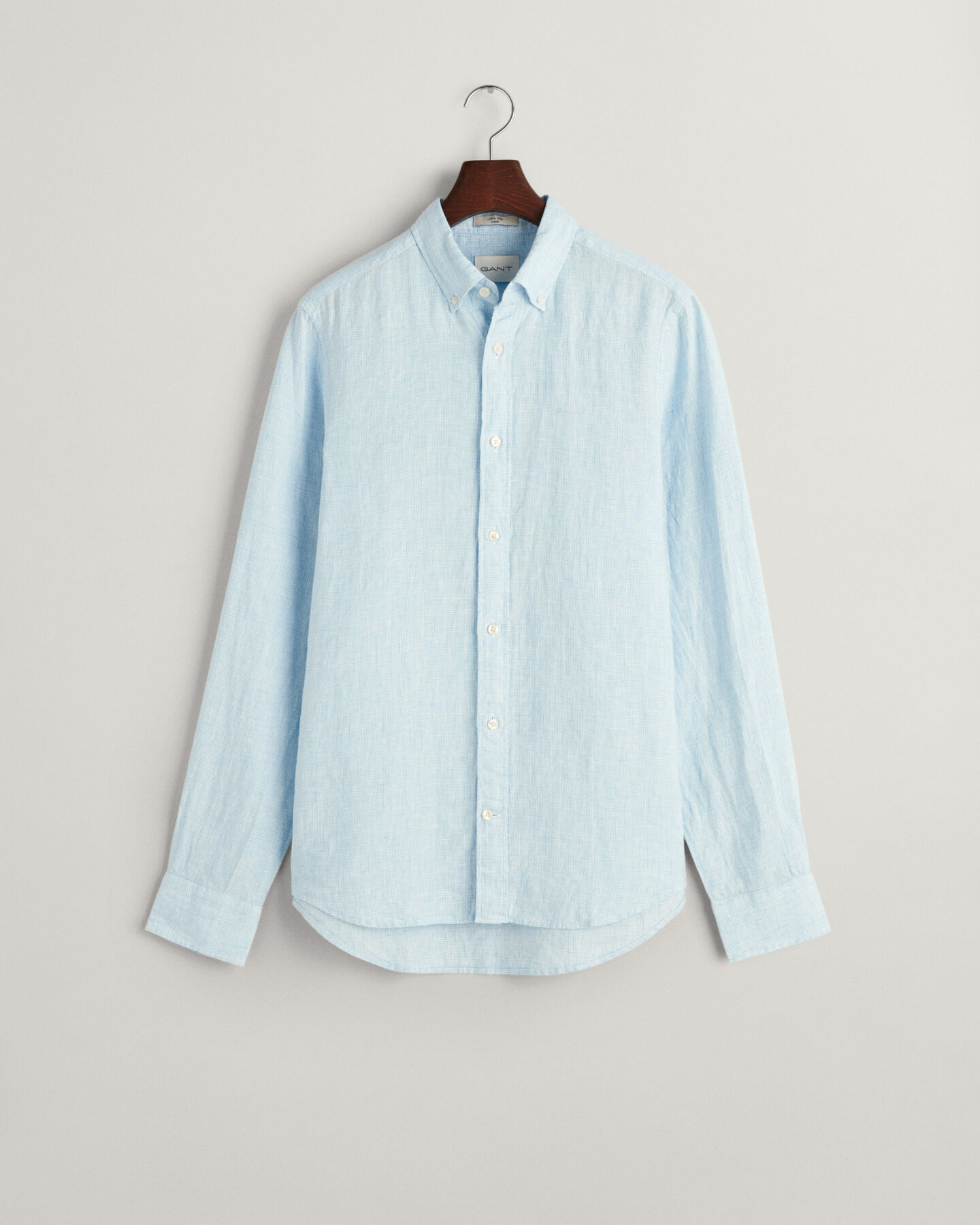 Chemise slim fit en lin &agrave; motif pied-de-poule