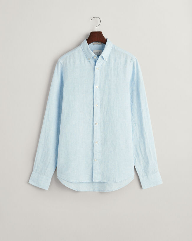 Chemise slim fit en lin &agrave; motif pied-de-poule