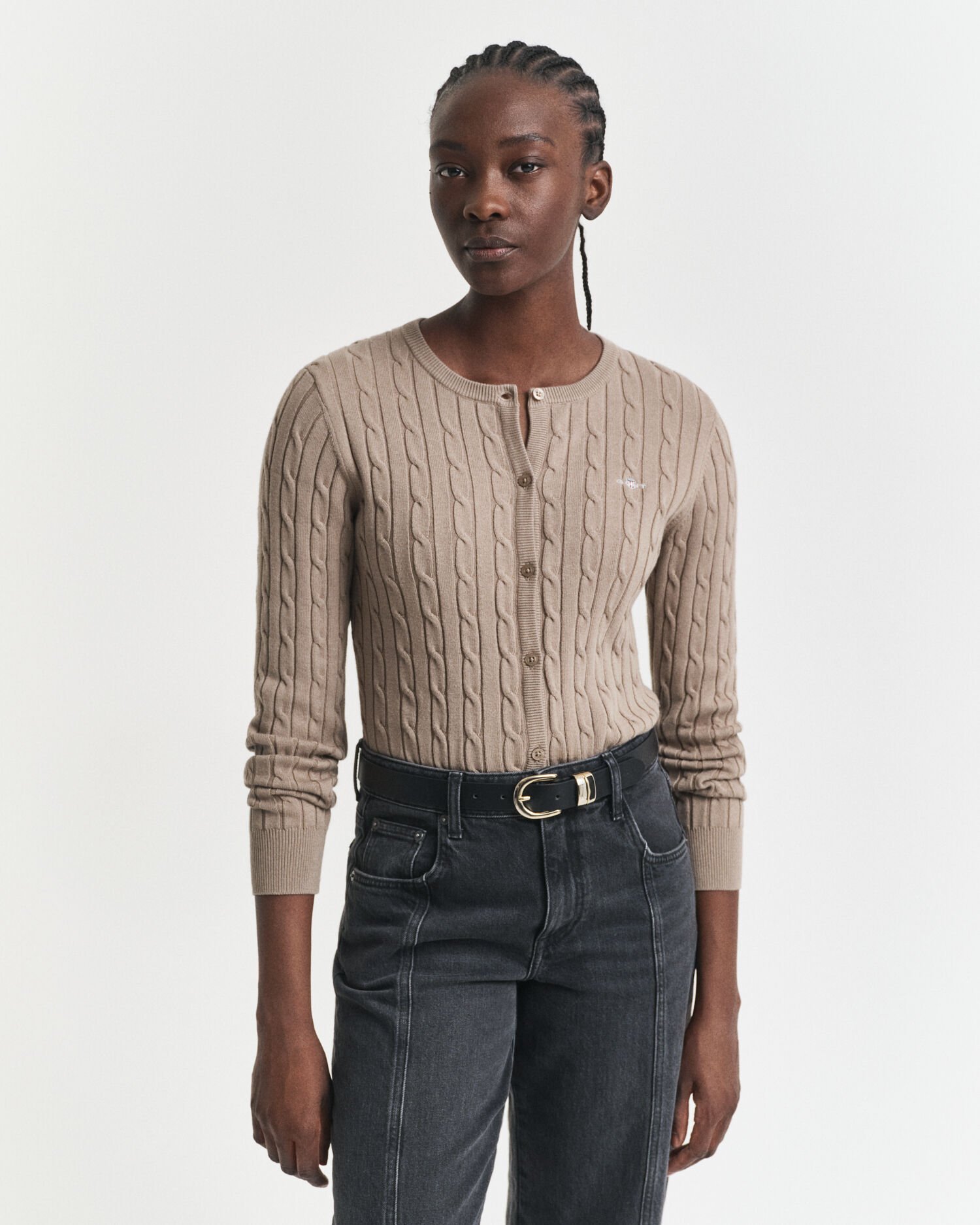 Cardigan en maille torsadée