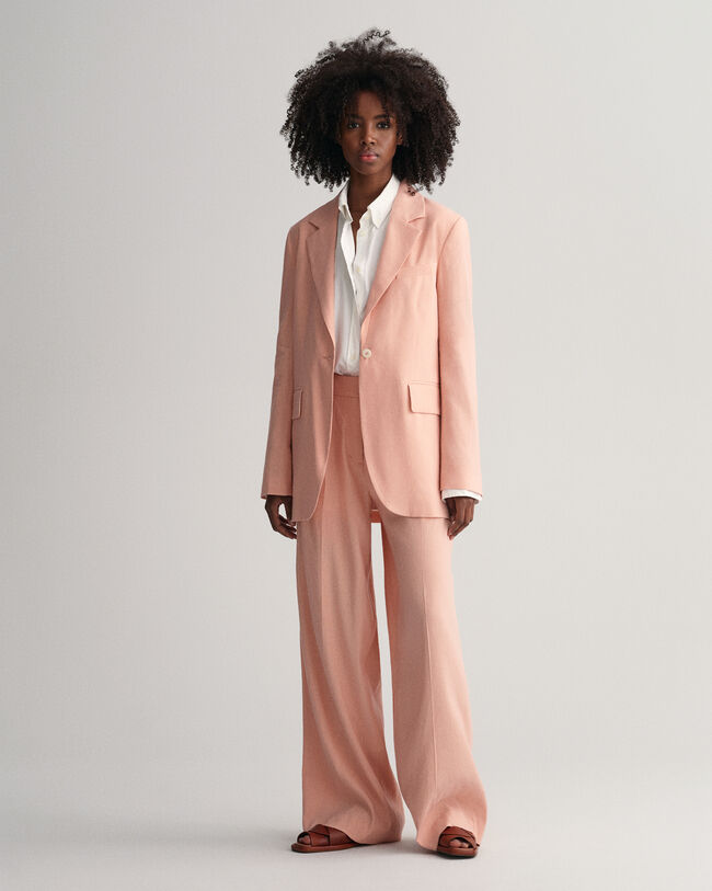 Veste blazer en lin stretch regular fit