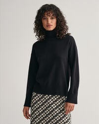 Pull en laine d'agneau ultrafine &agrave; col droit