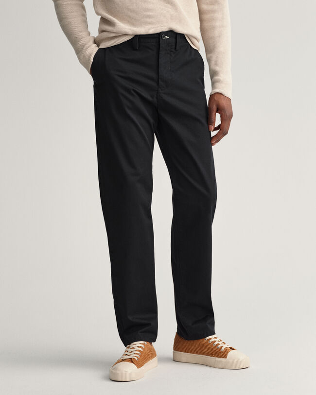 Pantalon chino regular fit en sergé Allister