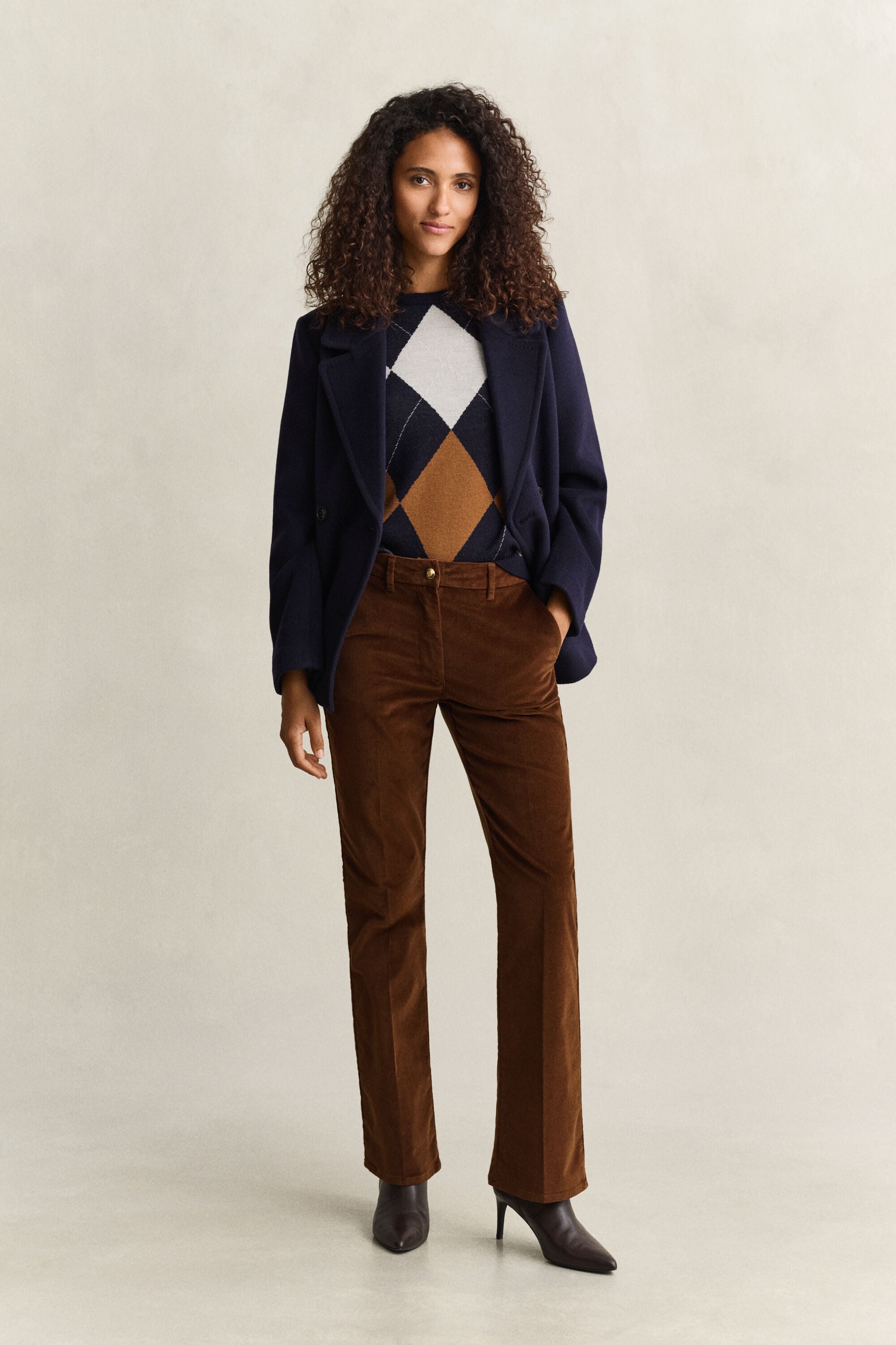 Pantalon évasé en velours