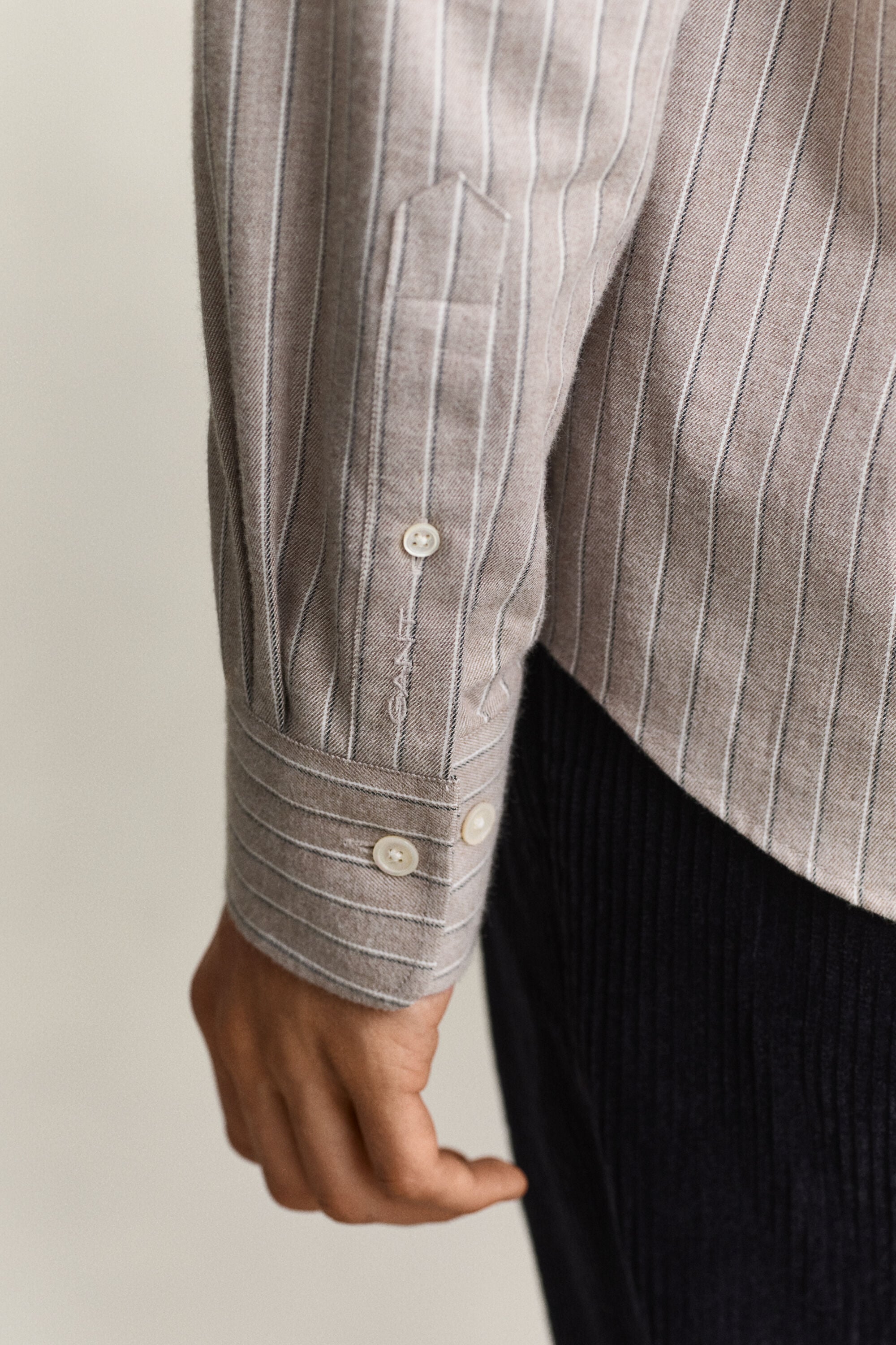 Chemise en flanelle chinée à rayures