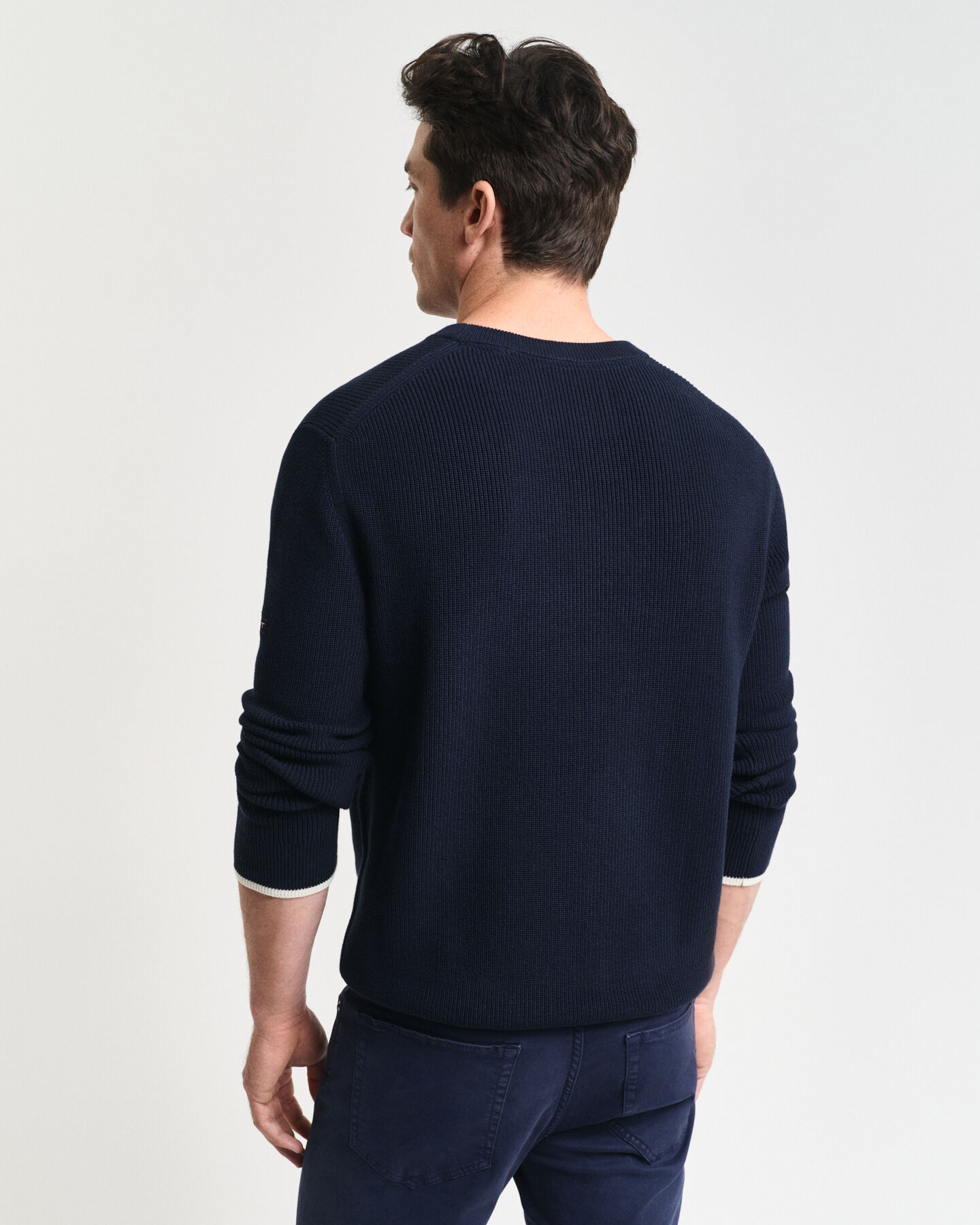 Pull ras du cou en coton côtelé