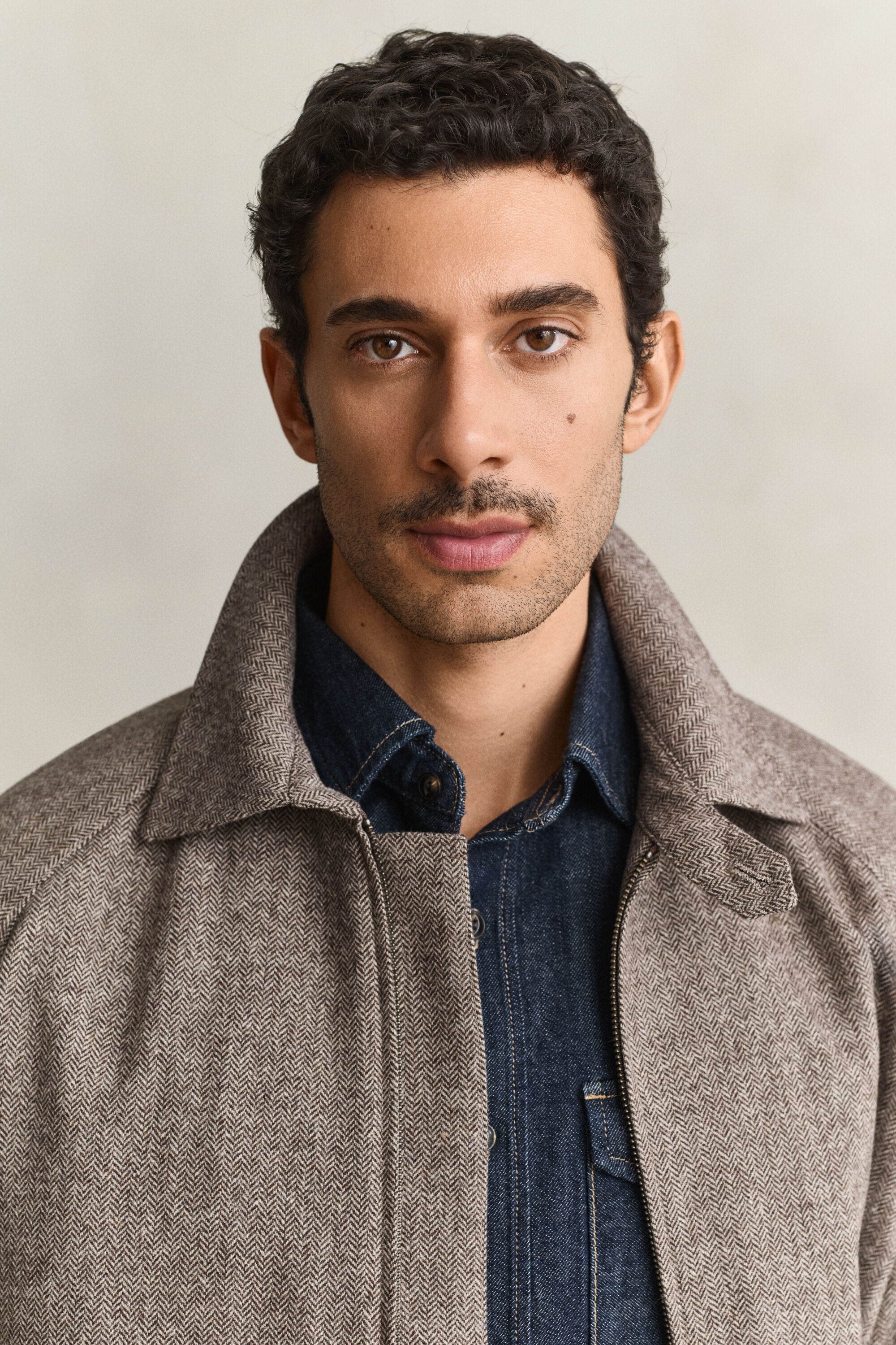 Veste coupe-vent en laine mélangée