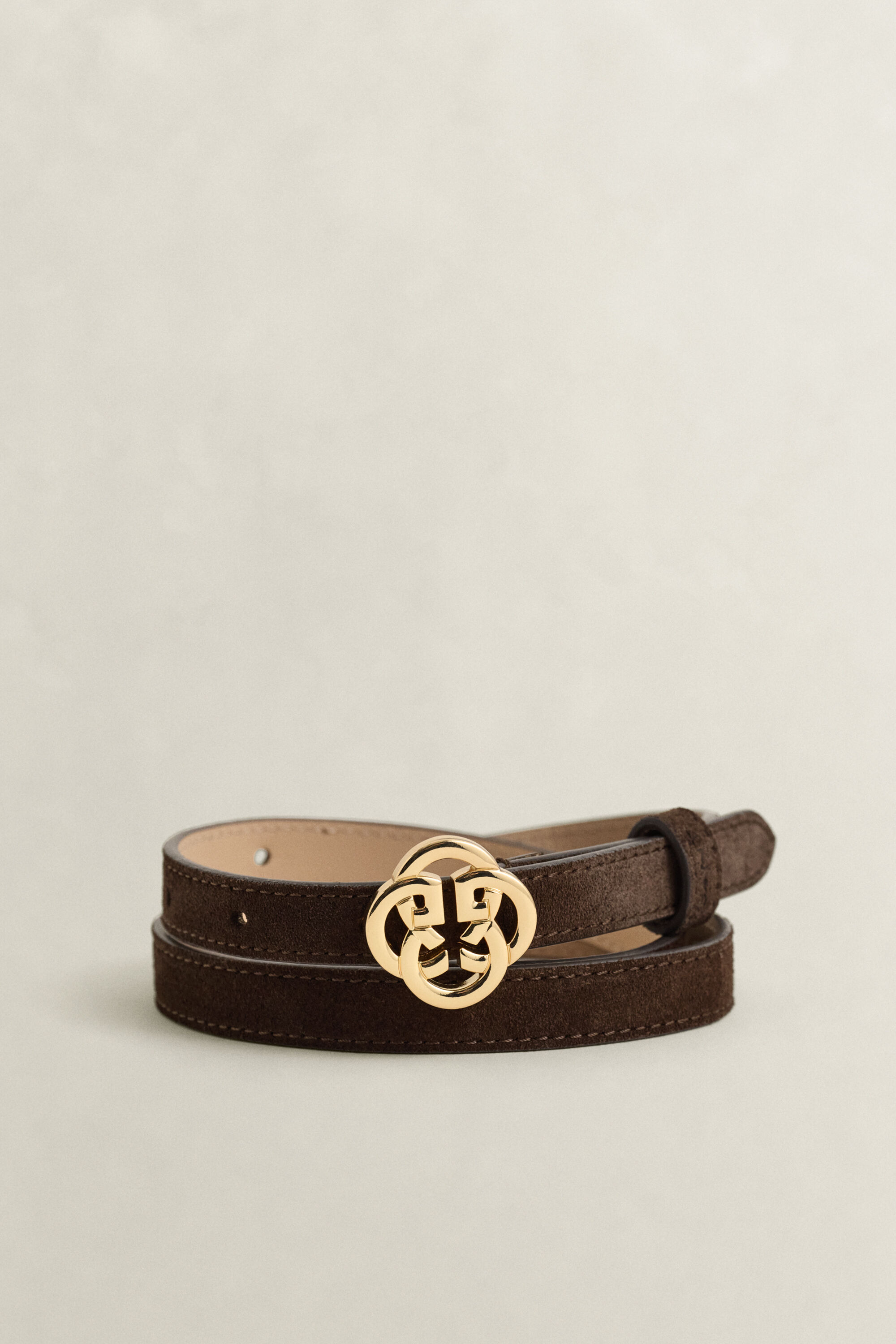 Ceinture en daim avec motif monogramme