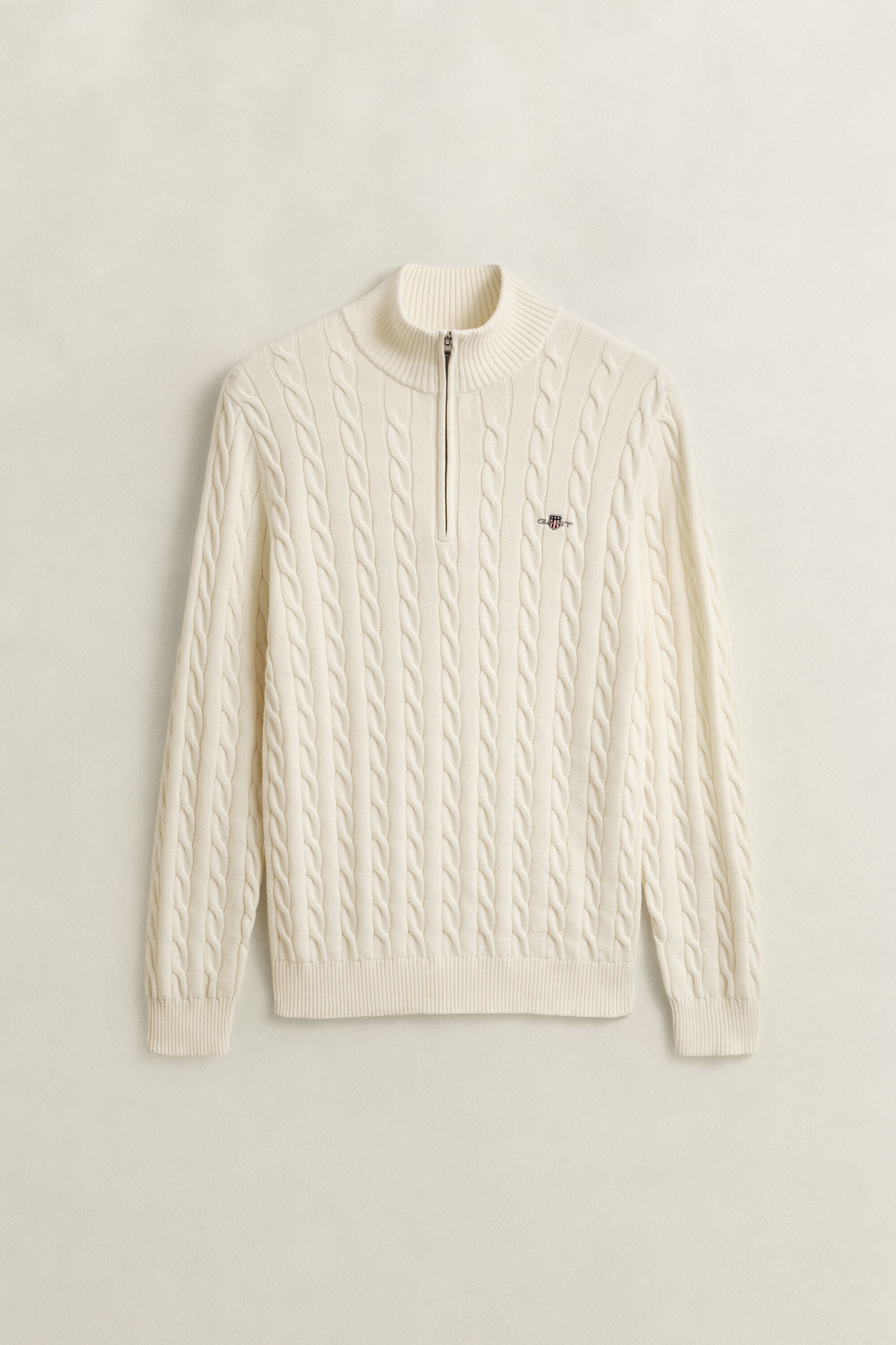 Pull à demi-zip en maille de coton torsadée