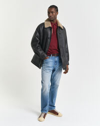 Pull façon polo en laine mérinos extrafine