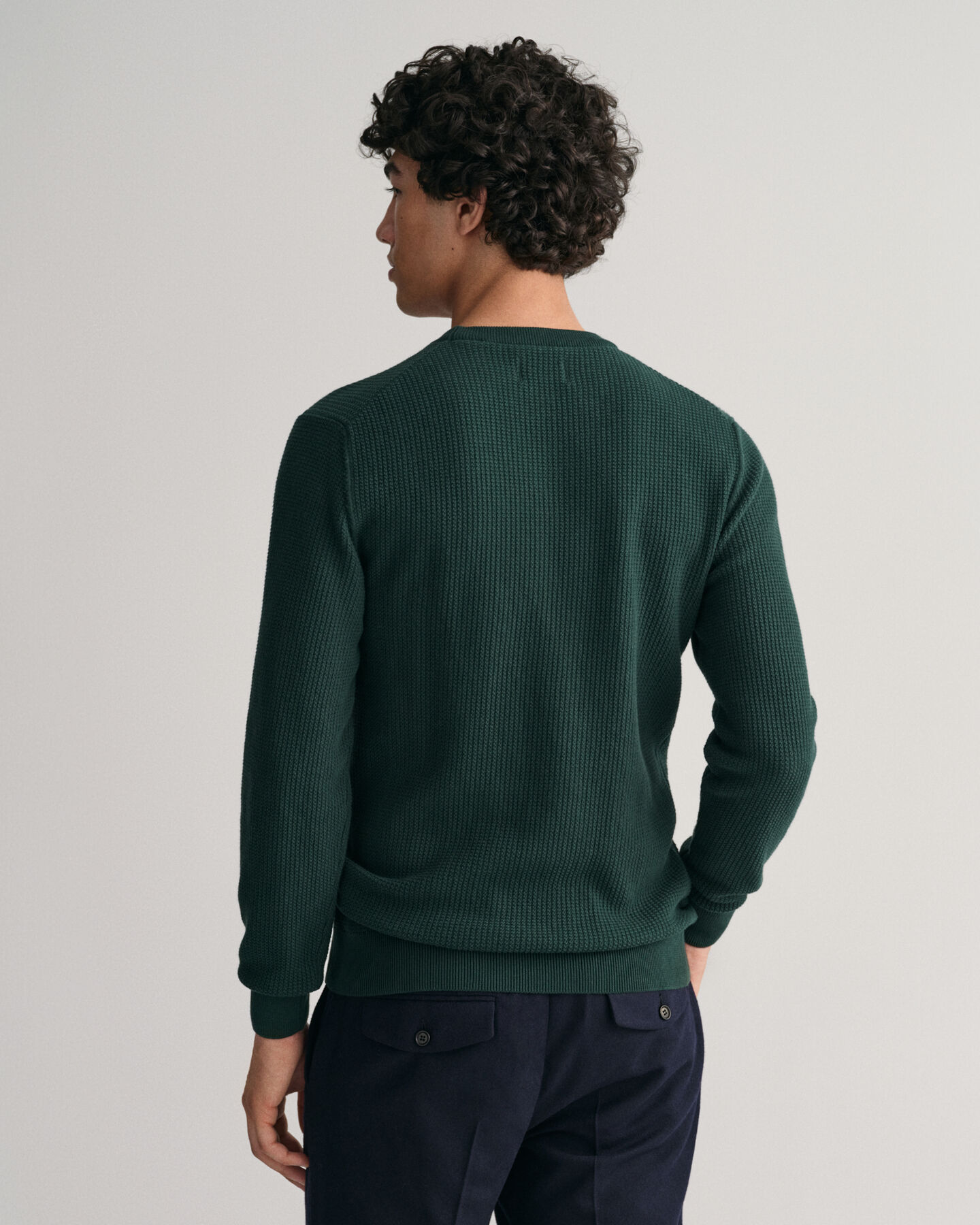 Pull ras du cou en coton Micro Textured