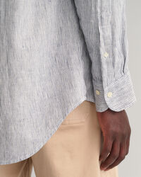 Chemise regular fit en lin &agrave; rayures