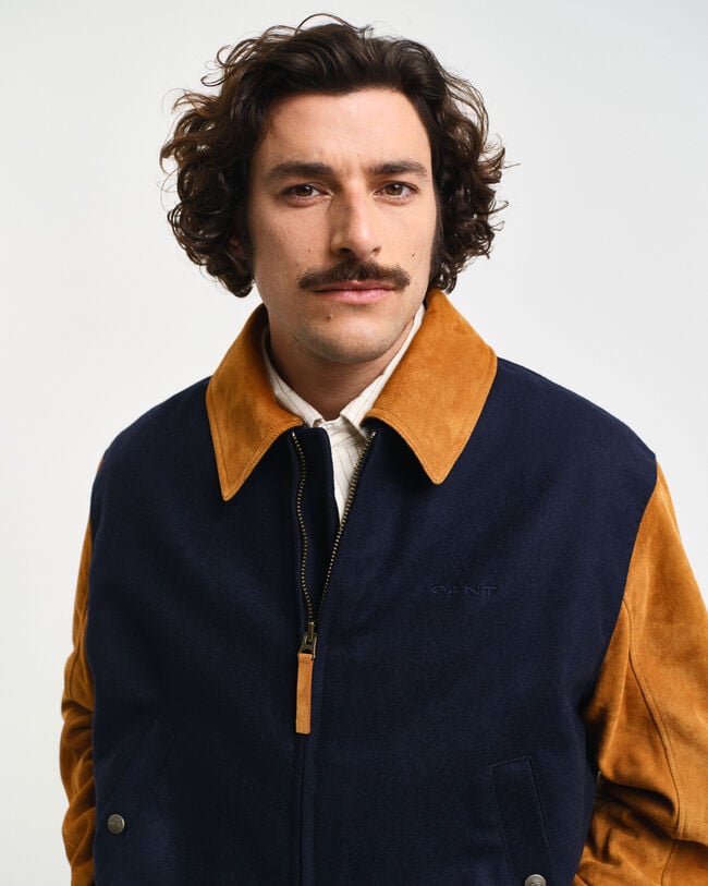 Veste en daim mélangé Varsity Jacket