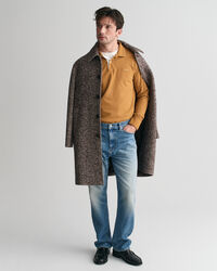 Polo à manches longues avec col texturé