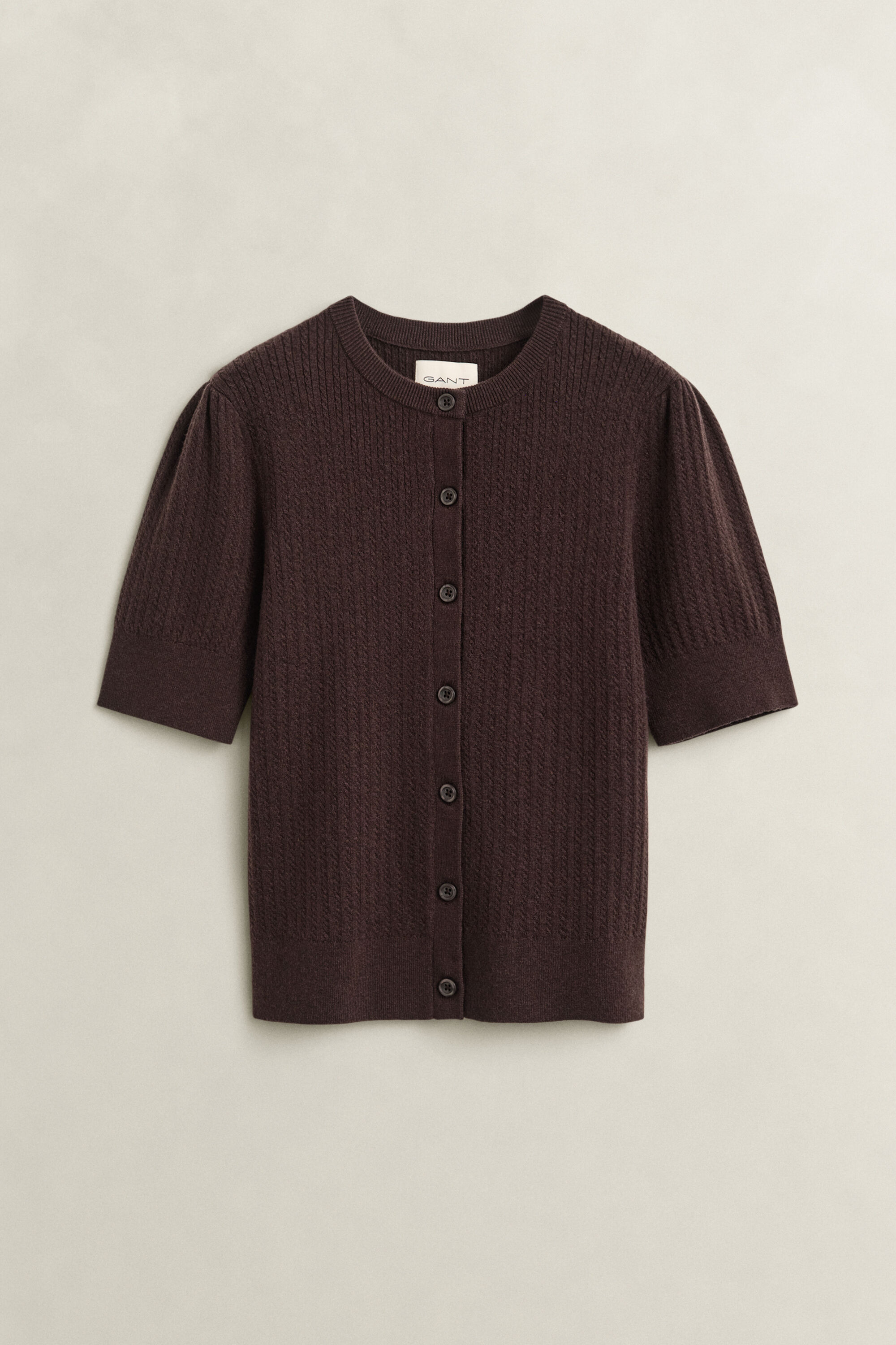 Cardigan à manches courtes en maille torsadée