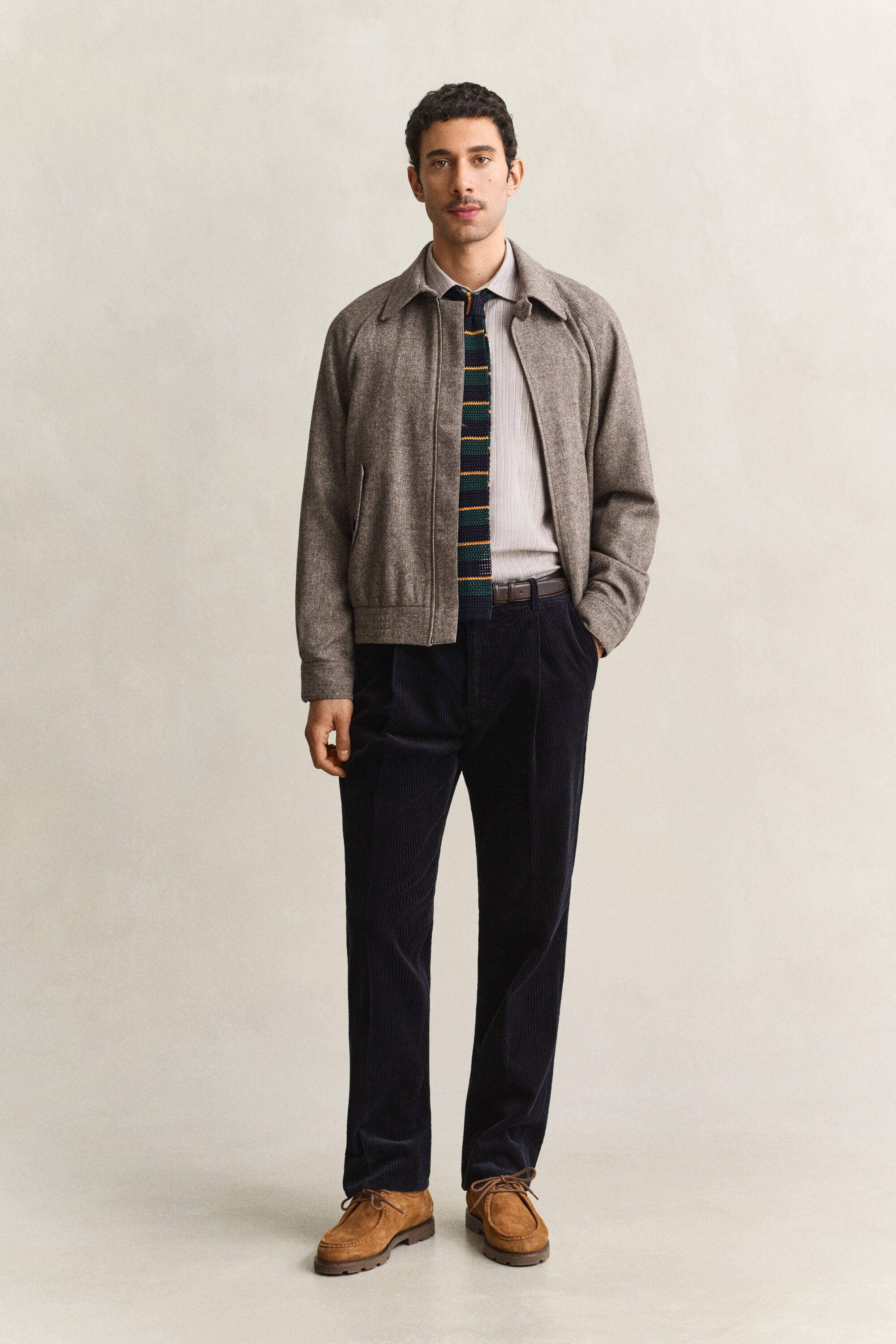 Chemise en flanelle chinée à rayures