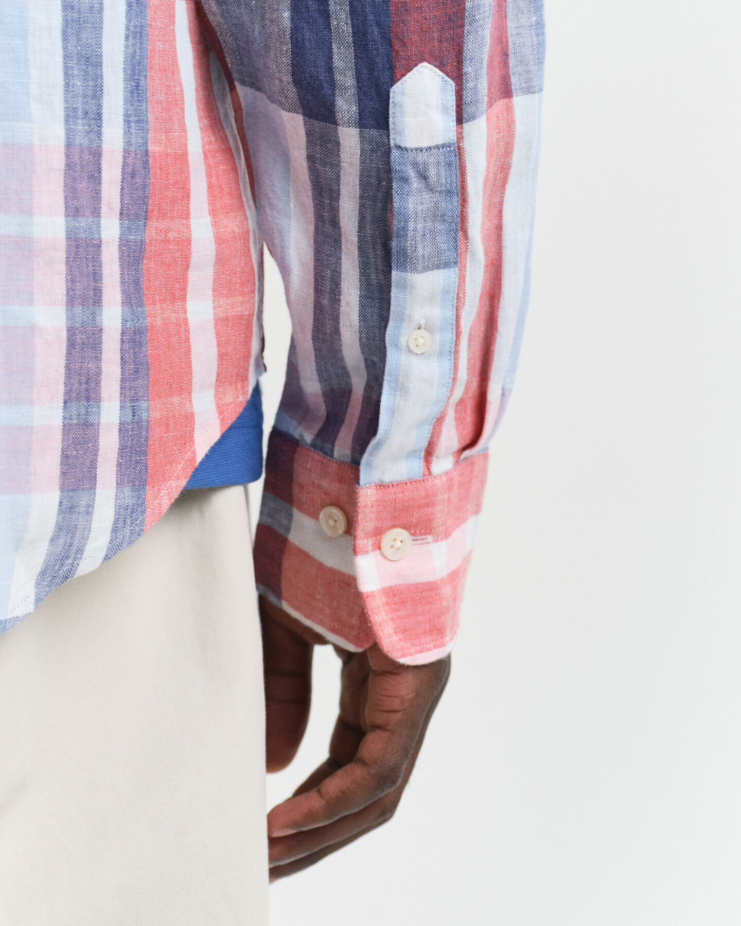 Chemise coupe regular en lin &agrave; carreaux madras