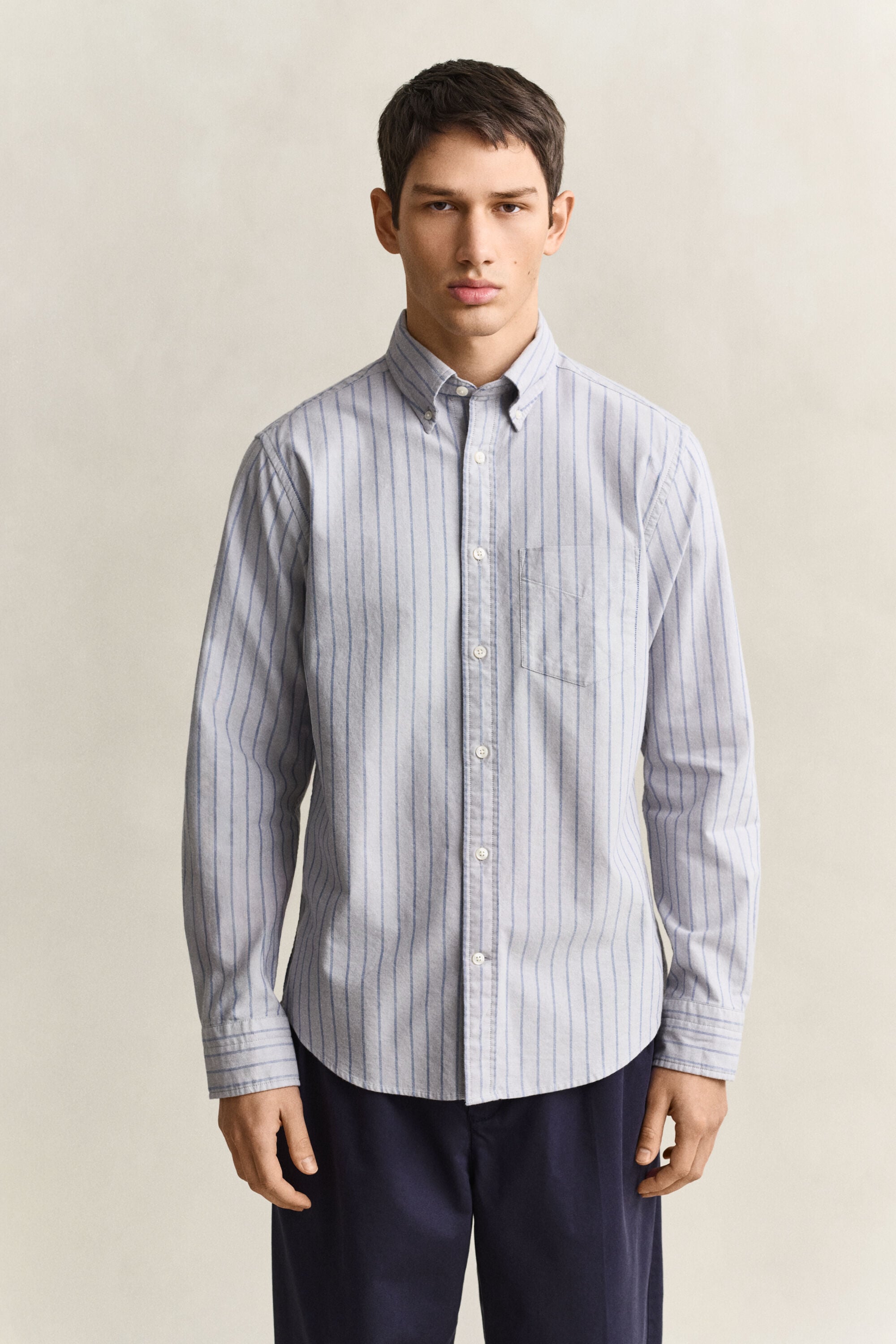 Chemise en coton Oxford classique à rayures