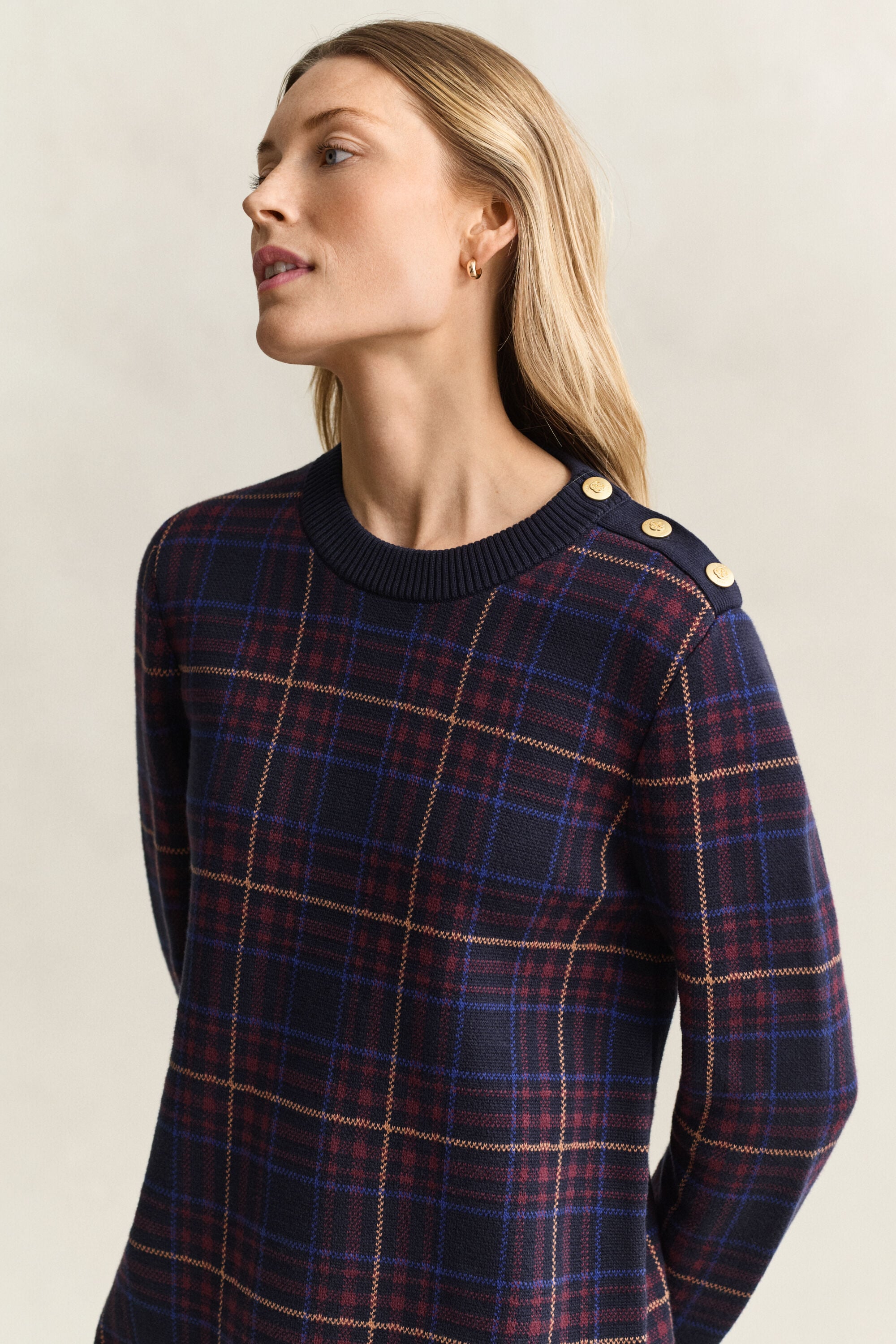 Robe en maille à carreaux