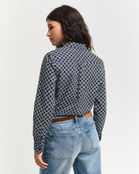 Chemise regular fit en voile de coton Geometric