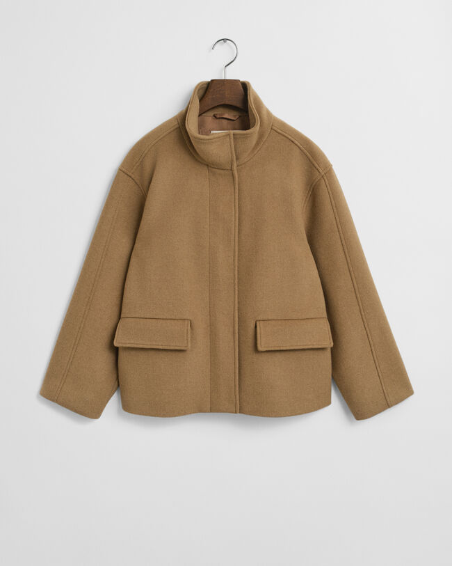 Veste courte zippée en laine