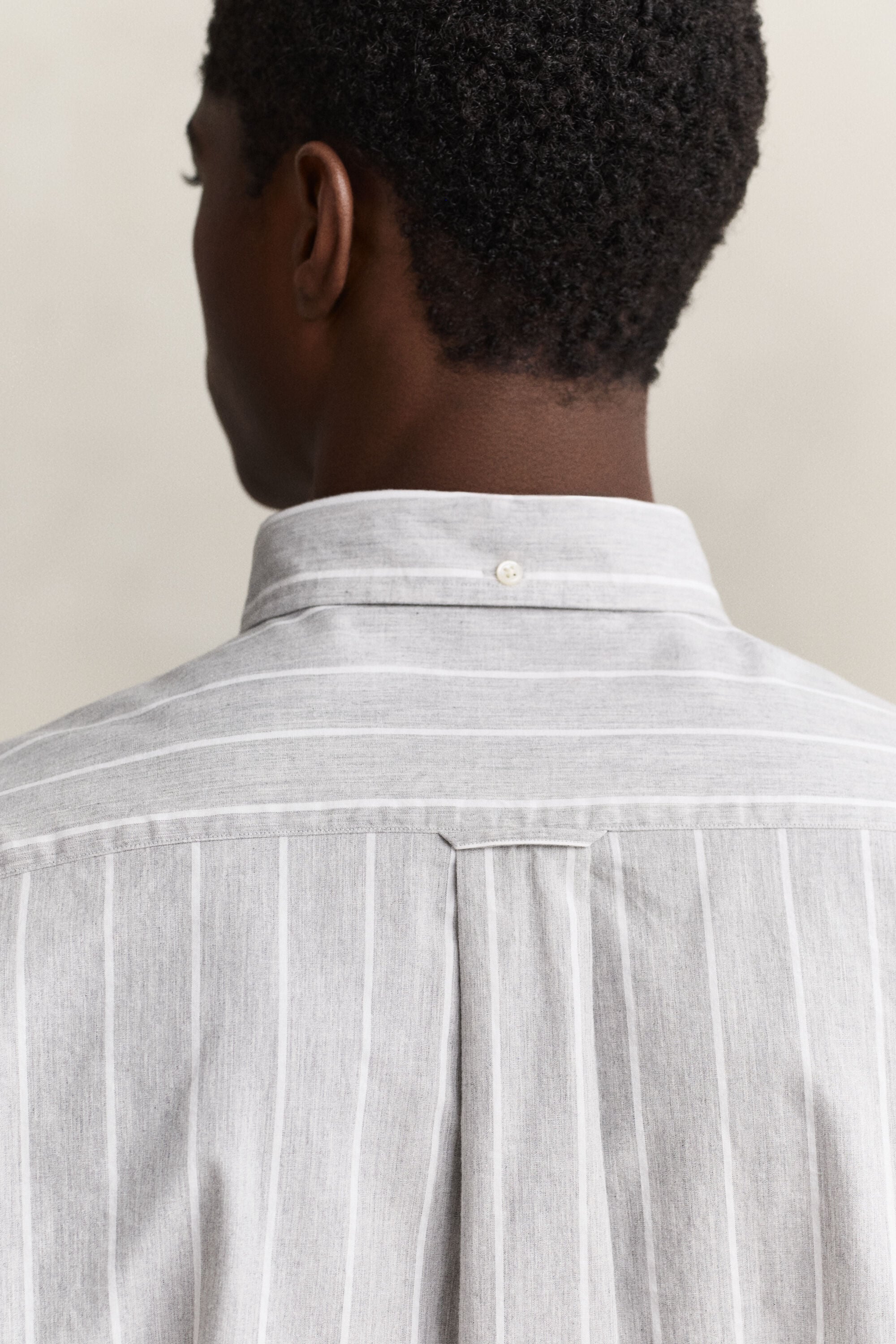 Chemise à rayures en popeline chinée