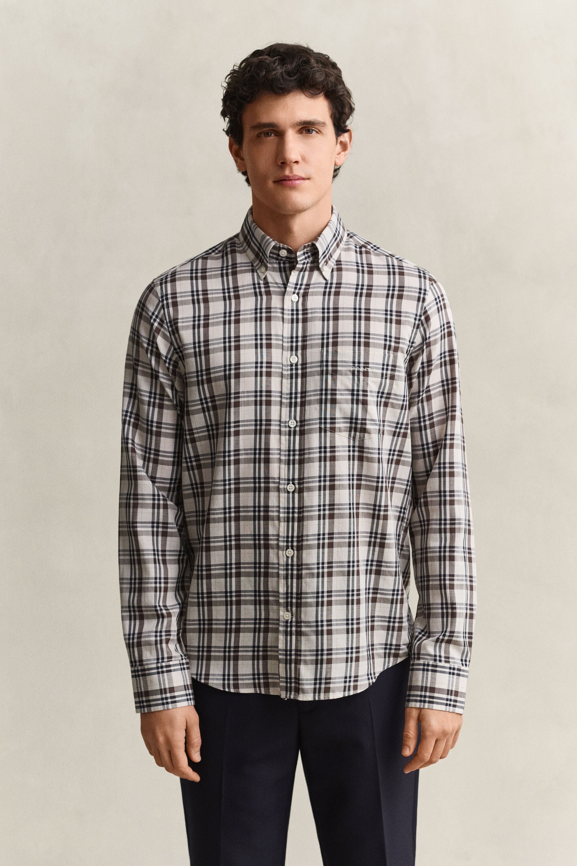 Chemise en sergé à carreaux