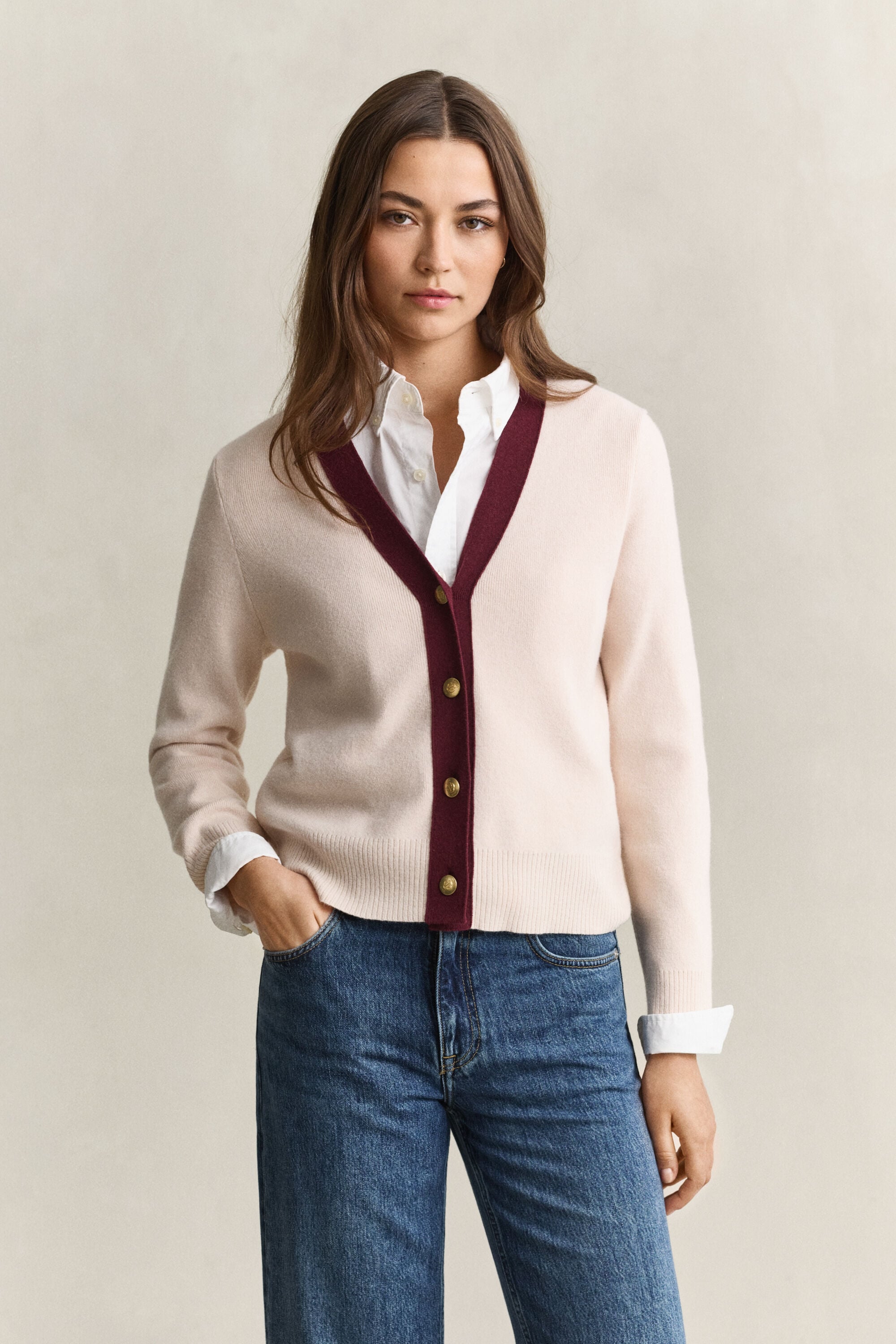 Cardigan de couleurs contrastées